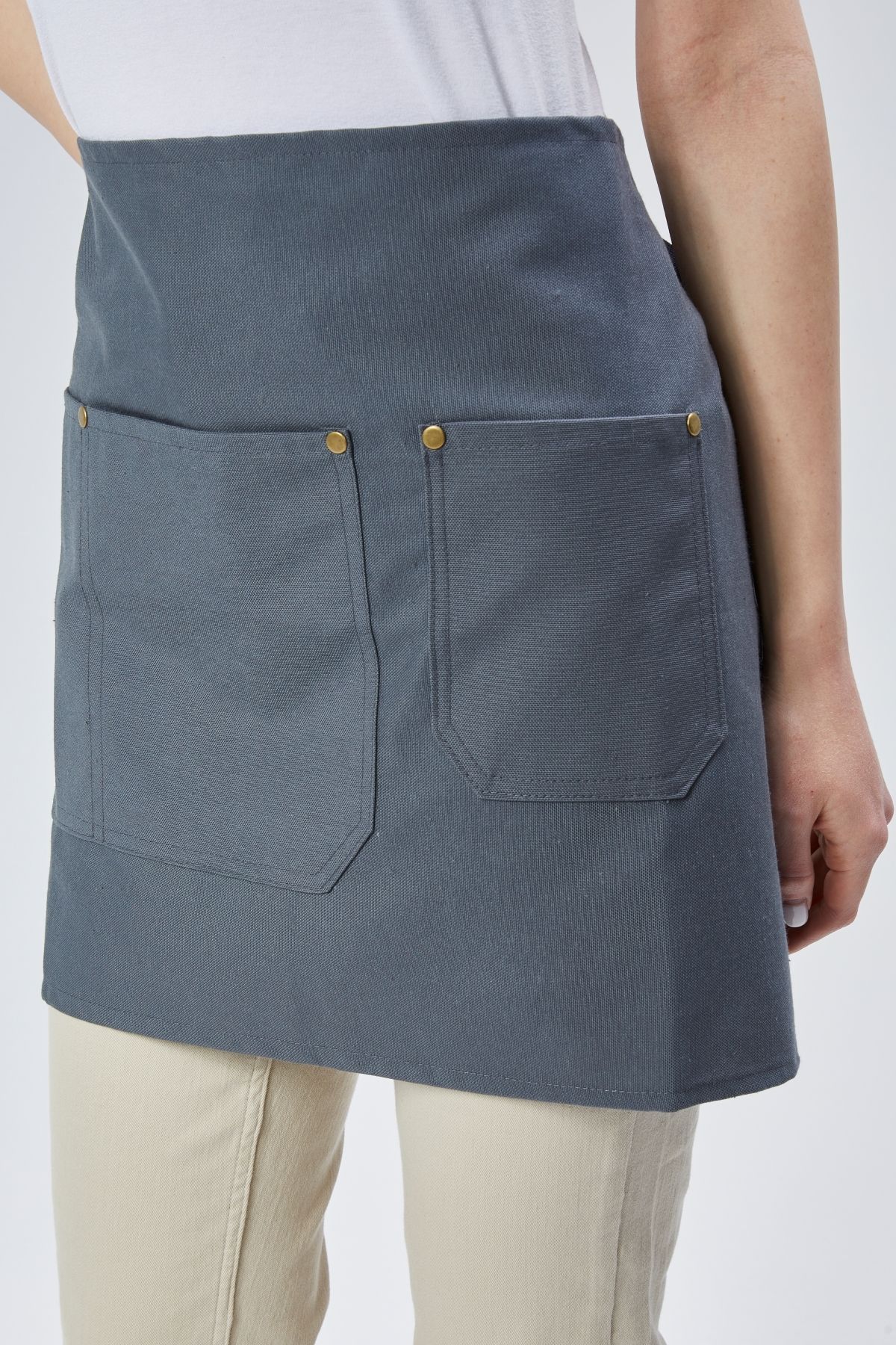 Cafe, Barista, Kuaför, Barmen, Çiçekçi, Mutfak Önlük, Leke Tutmaz, Gri Antrasit Yarım Kısa Önlük