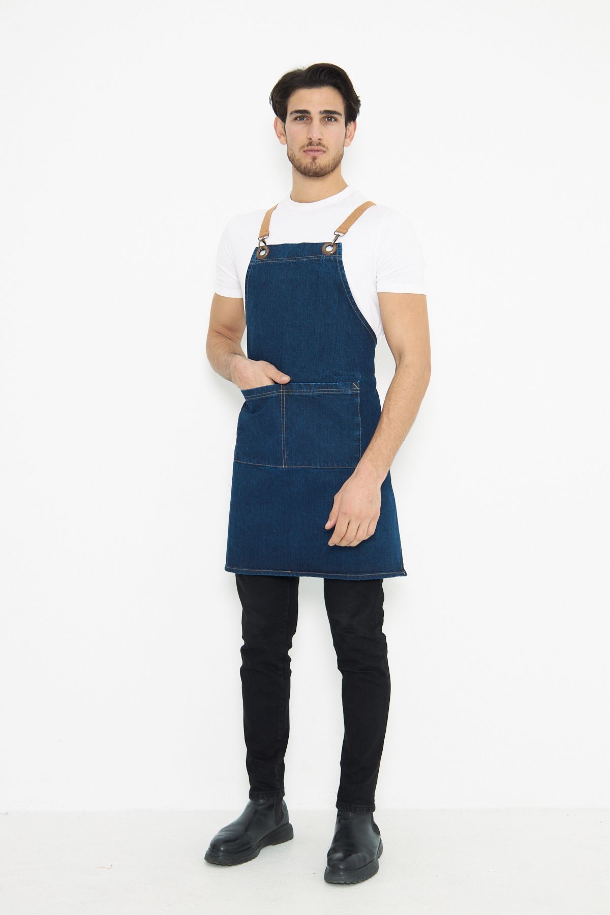 Kafe Barista Seramik Pasta Aşçı Garson Çiçekçi Restoran Cafe Denim Apron Unisex Kot Önlük
