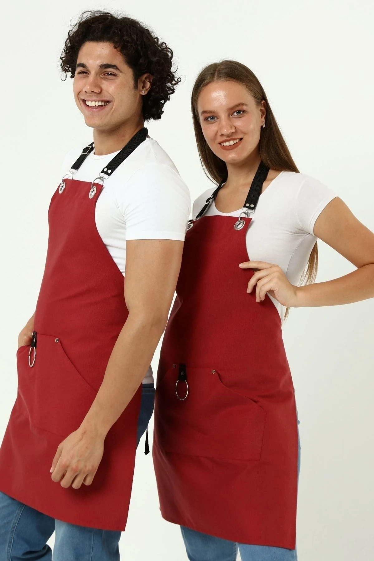 Cafe Barista Kuaför Barmen Çiçekçi Mutfak Önlükleri Leke Tutmaz Bordo