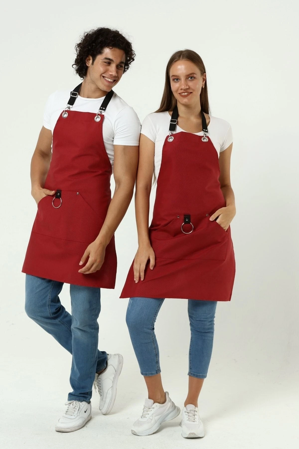 Cafe Barista Kuaför Barmen Çiçekçi Mutfak Önlükleri Leke Tutmaz Bordo