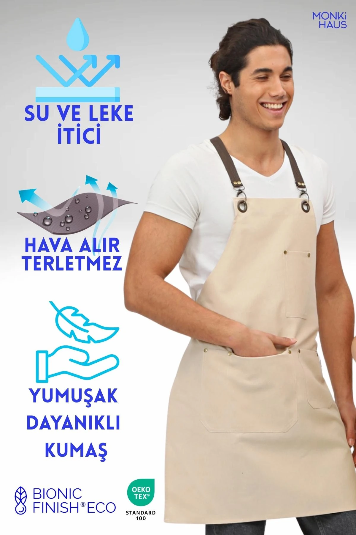 Cafe, Barista, Kuaför, Mutfak, Chef, Şef, Ressam Ve Çiçekçi Önlükleri Leke Tutmaz Önlük