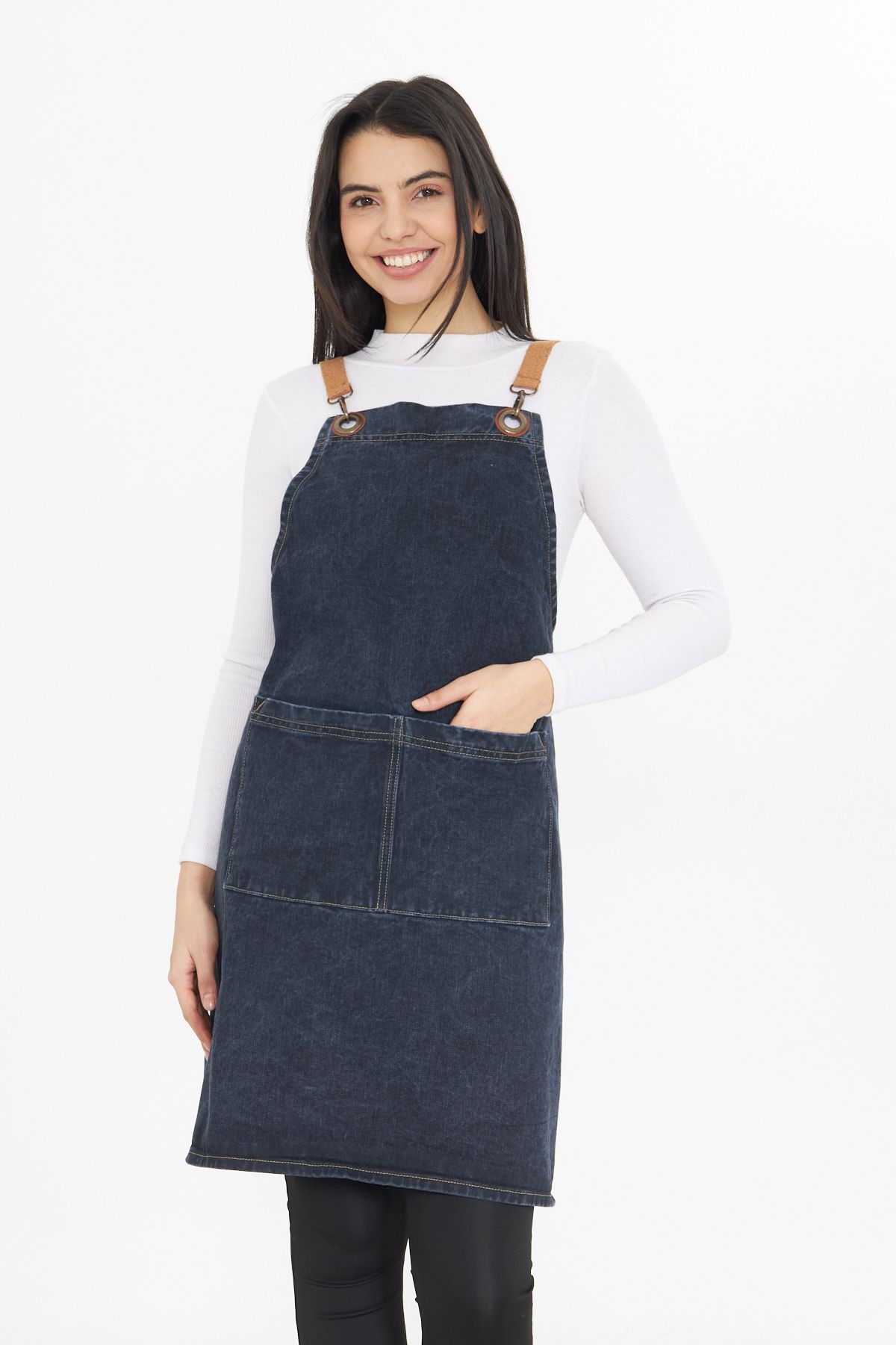 Kafe Barista Seramik Pasta Aşçı Garson Çiçekçi Restoran Cafe Denim Apron Unisex Kot Önlük