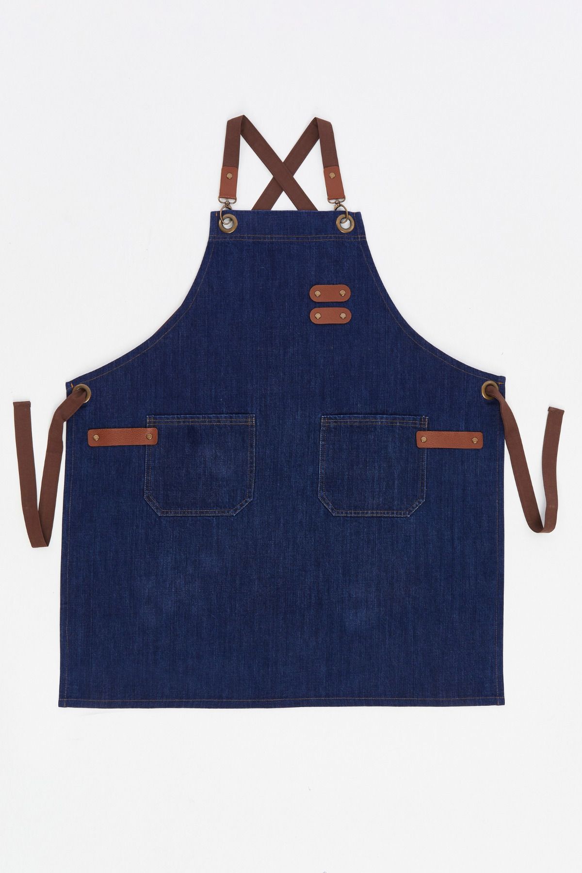 Atölye Barista Seramik Aşçı Master Chef Çiçekçi Pastacı Gri Kot Denim Önlük - lacivert
