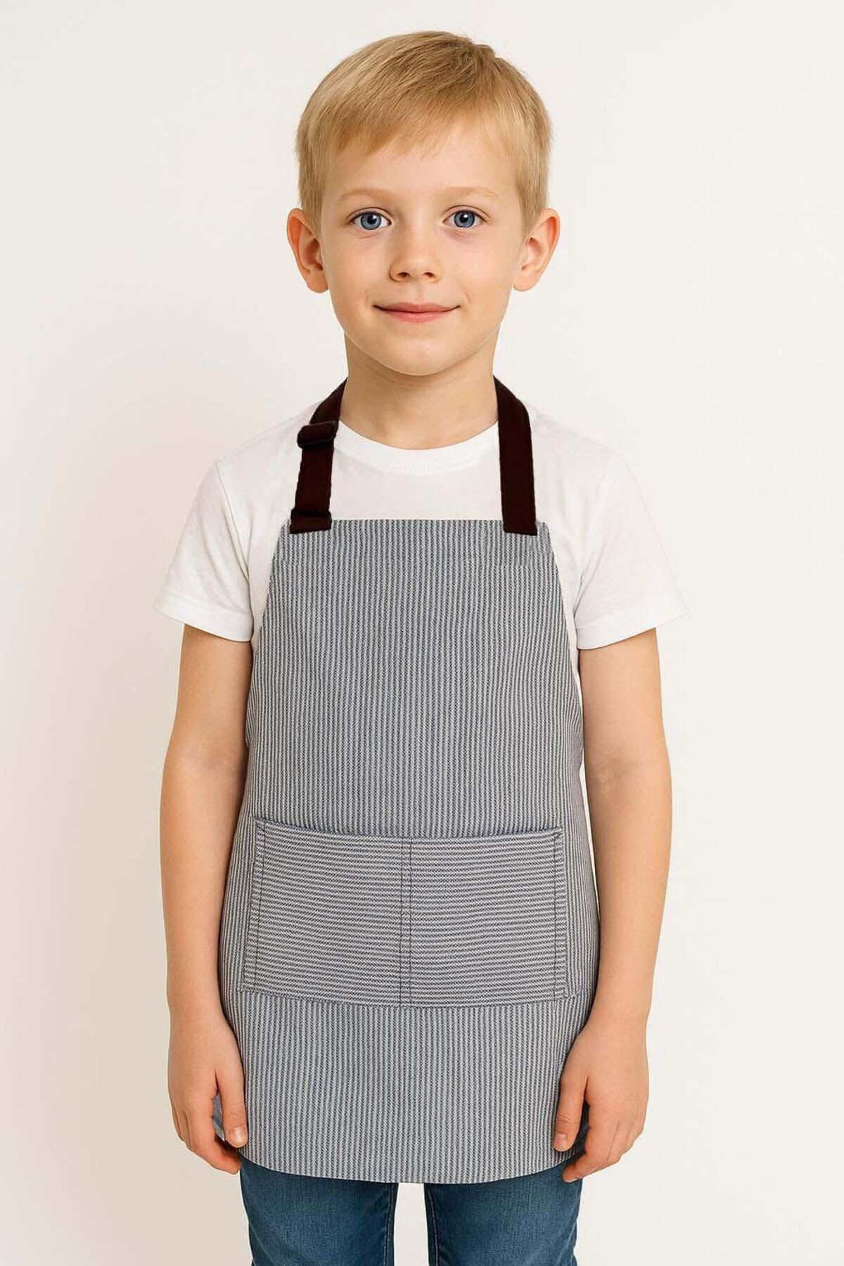 Denim Kot Çocuk Önlük Mutfak Boyama Hobi Okul Aktivite Önlüğü Kız ve Erkek çocuk - çok renkli