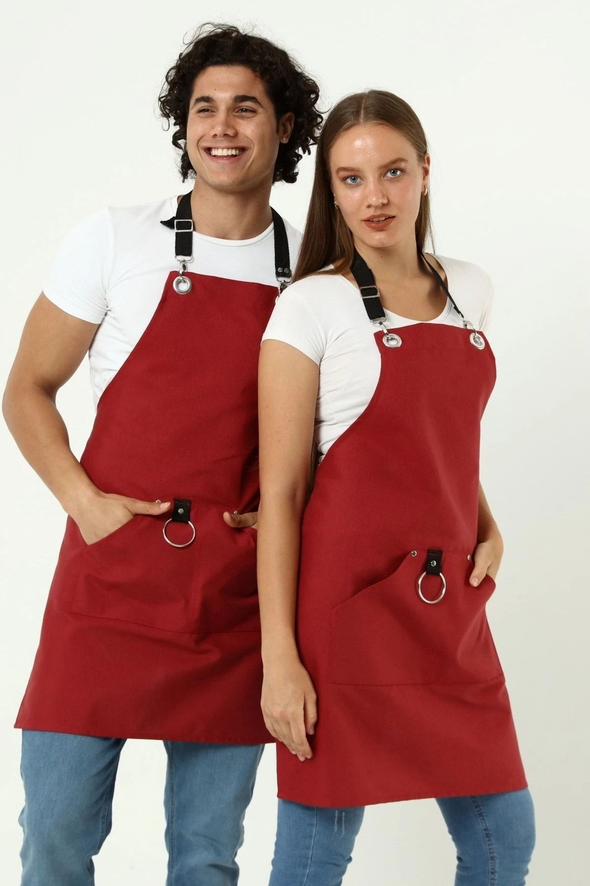 Cafe Barista Kuaför Barmen Çiçekçi Mutfak Önlükleri Leke Tutmaz Bordo