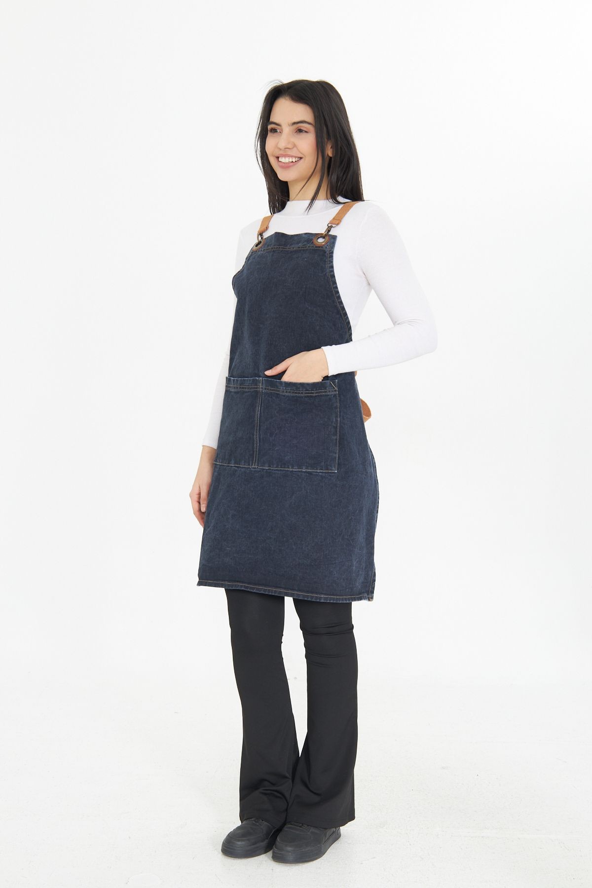Kafe Barista Seramik Pasta Aşçı Garson Çiçekçi Restoran Cafe Denim Apron Unisex Kot Önlük