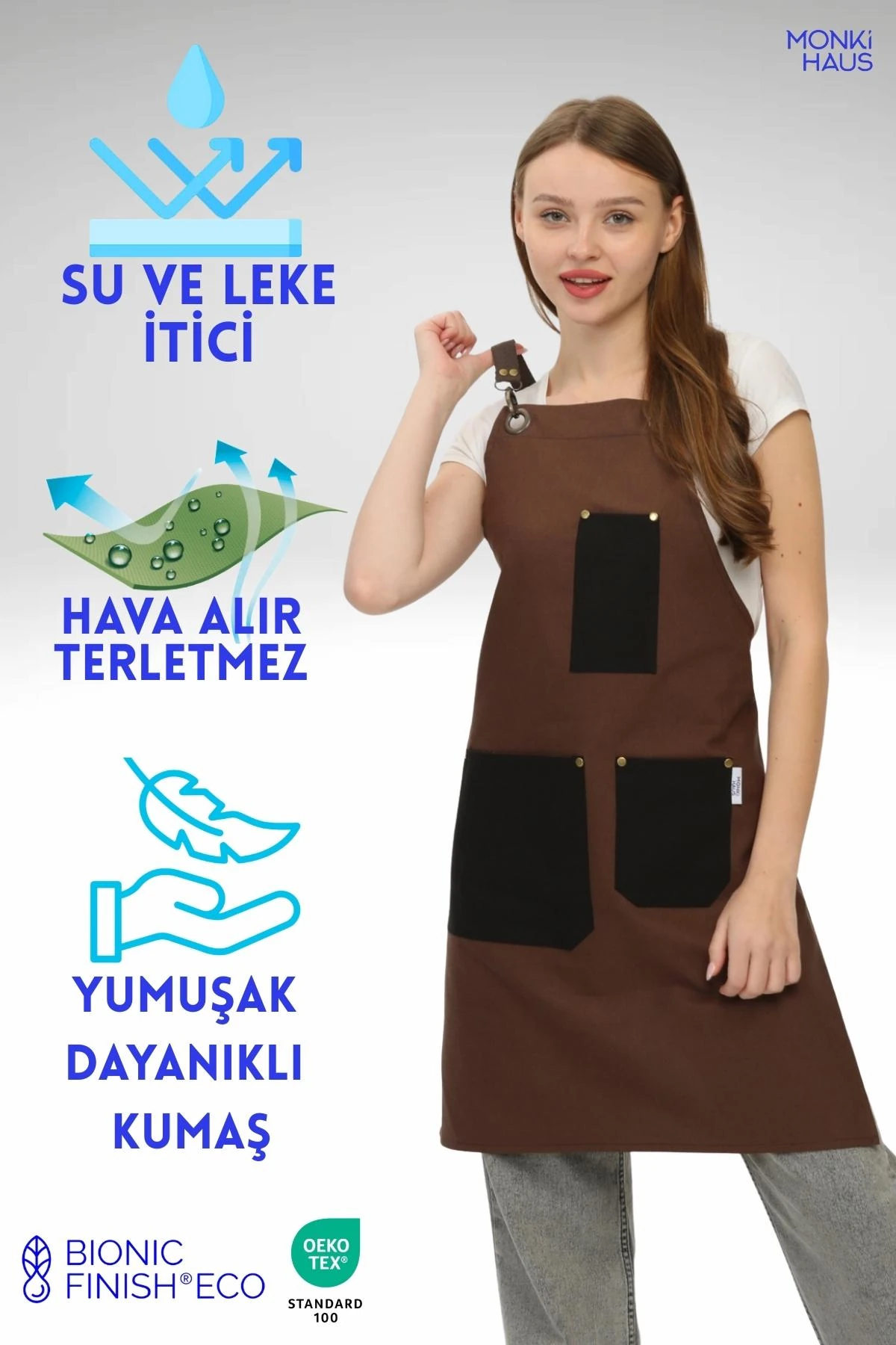 Cafe, Barista, Kuaför, Mutfak, Chef, Şef, Ressam Ve Çiçekçi Önlükleri Leke Tutmaz Önlük