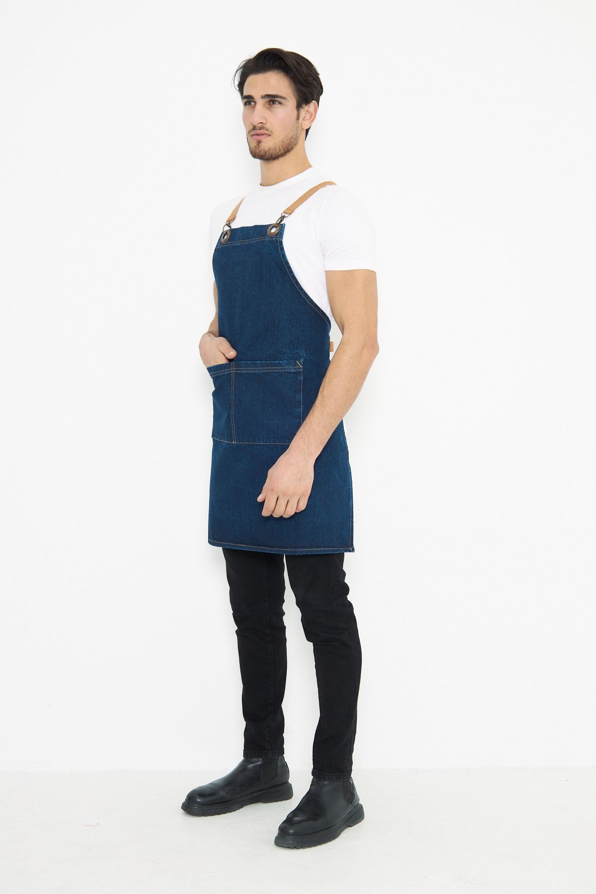Kafe Barista Seramik Pasta Aşçı Garson Çiçekçi Restoran Cafe Denim Apron Unisex Kot Önlük