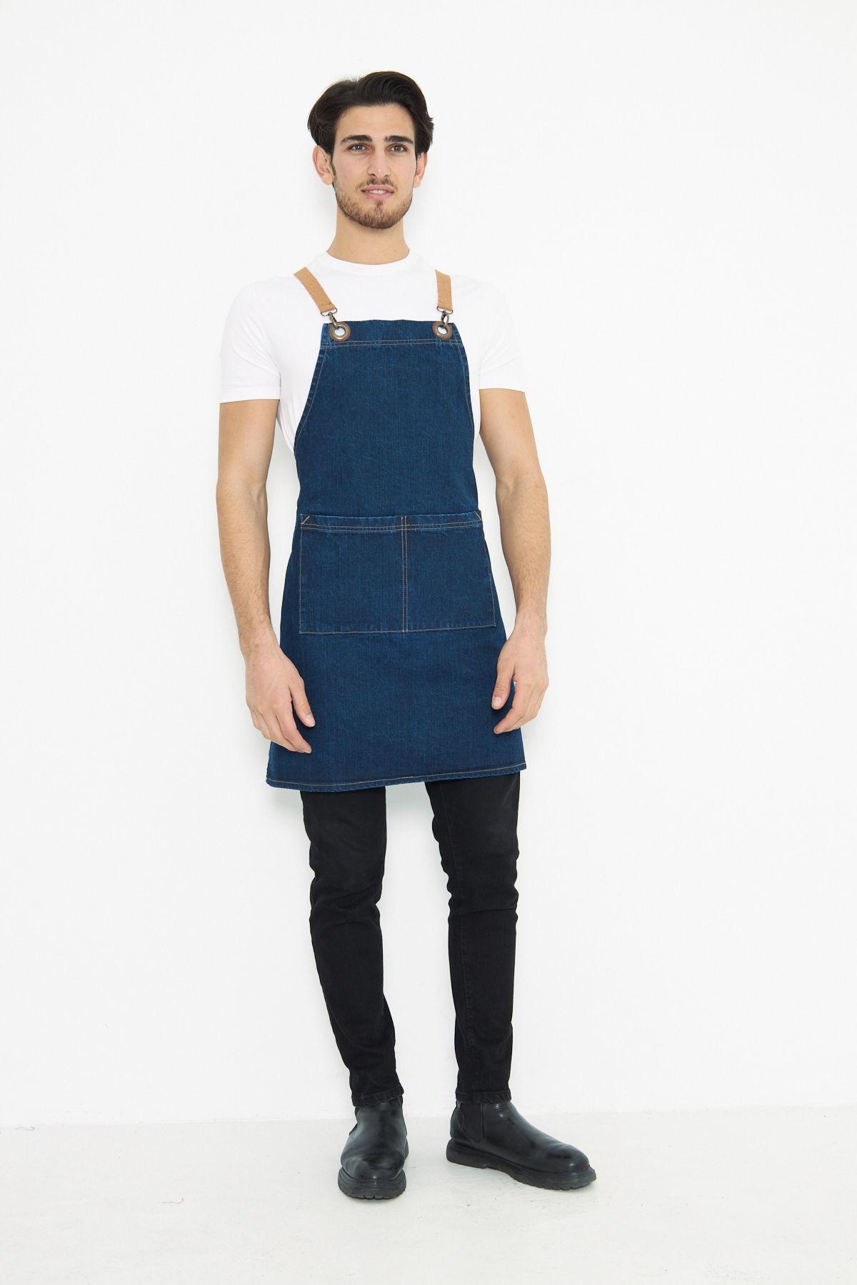Kafe Barista Seramik Pasta Aşçı Garson Çiçekçi Restoran Cafe Denim Apron Unisex Kot Önlük