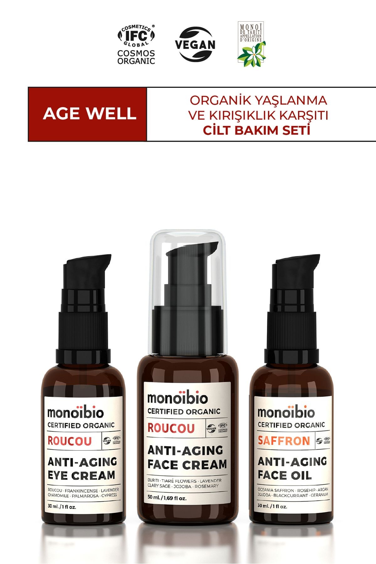 AGE WELL | Yaşlanma ve Kırışıklık Karşıtı Organik Cilt Bakım Seti