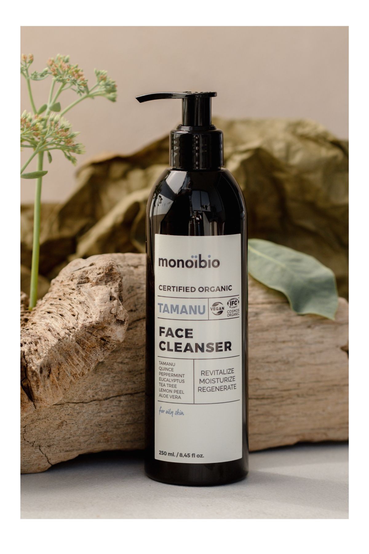 Tamanu Organik Yüz Temizleme Jeli - Yağlı Ciltler İçin Sebum Dengeleyici - Monoibio