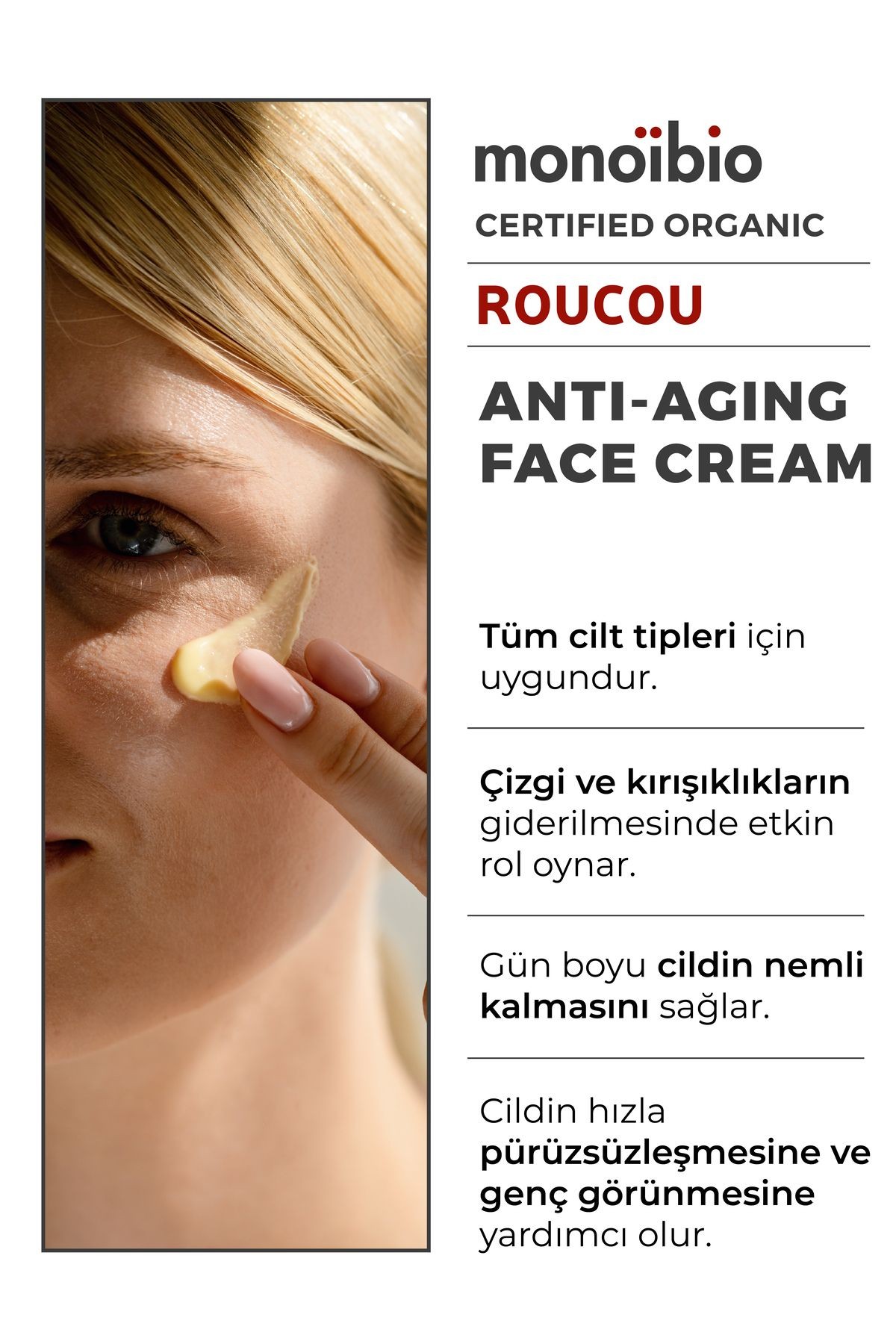 Roucou Organik Anti-Aging Yüz Bakım Kremi - Yaşlanma Karşıtı - Kırışıklık Karşıtı