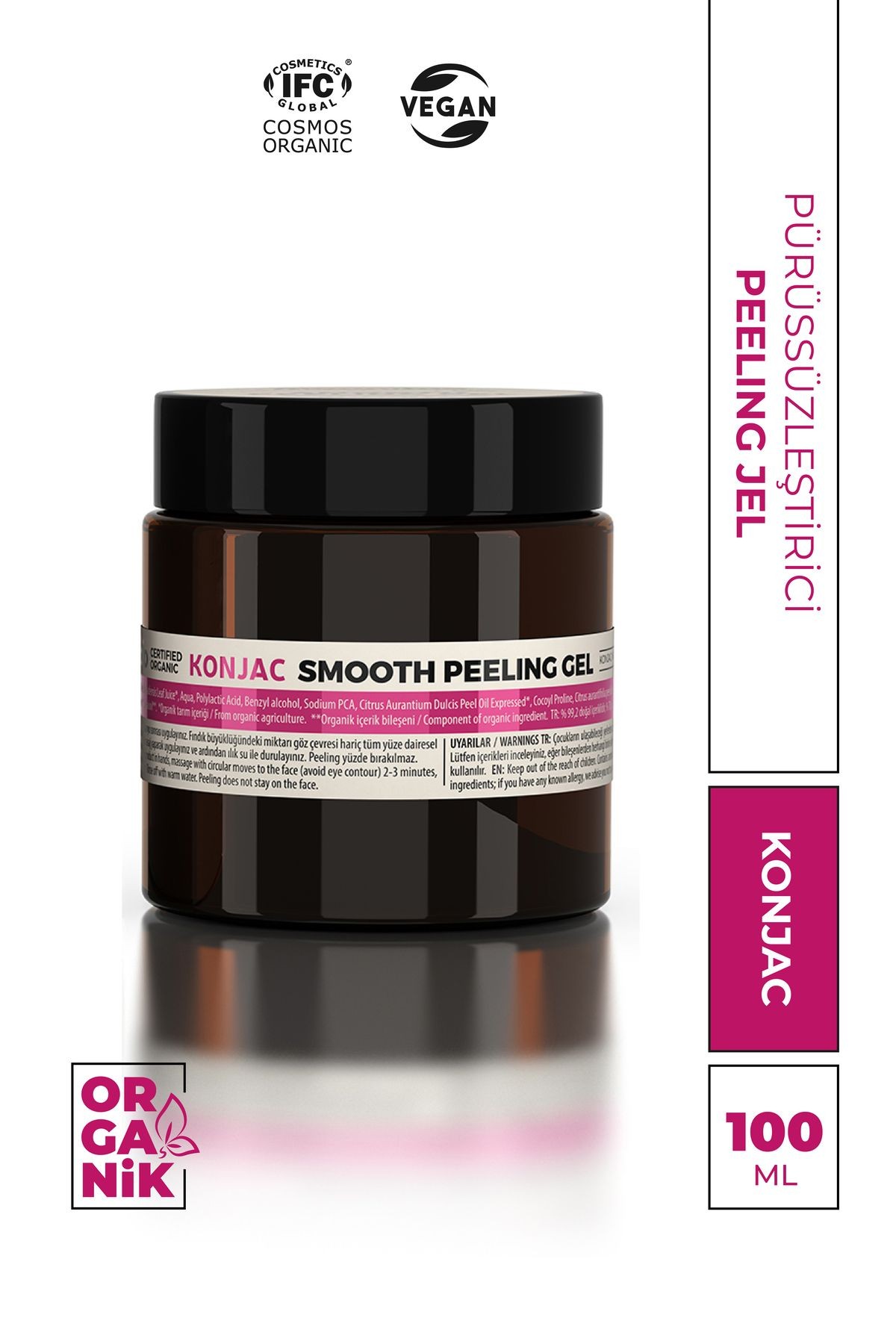 Konjac Organik Yüz Peeling Jeli - Cilt Yenileyici ve Arındırıcı - Monoibio