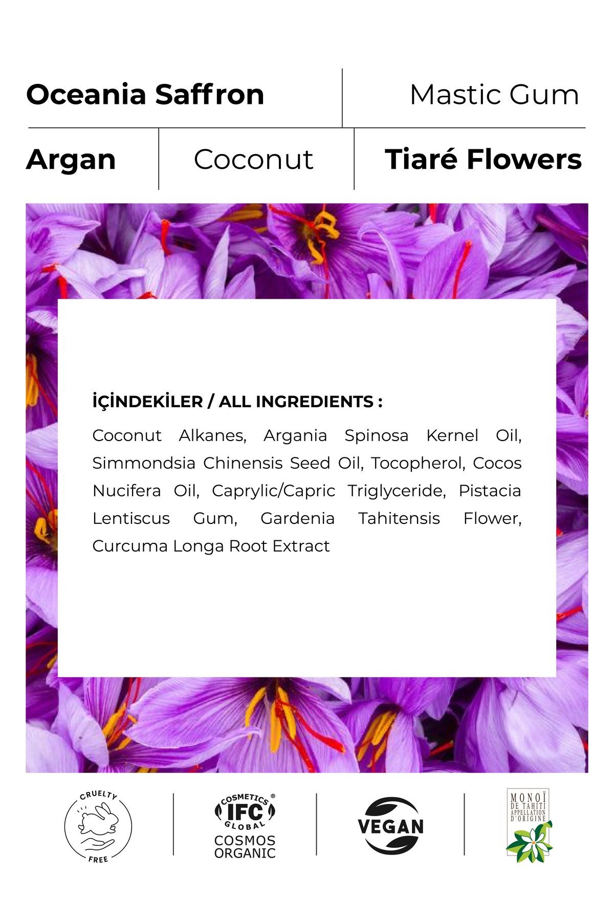 Saffron Organik Kaş ve Kirpik Güçlendirici Serum - Doğal Bakım ve Besleyici - Monoibio