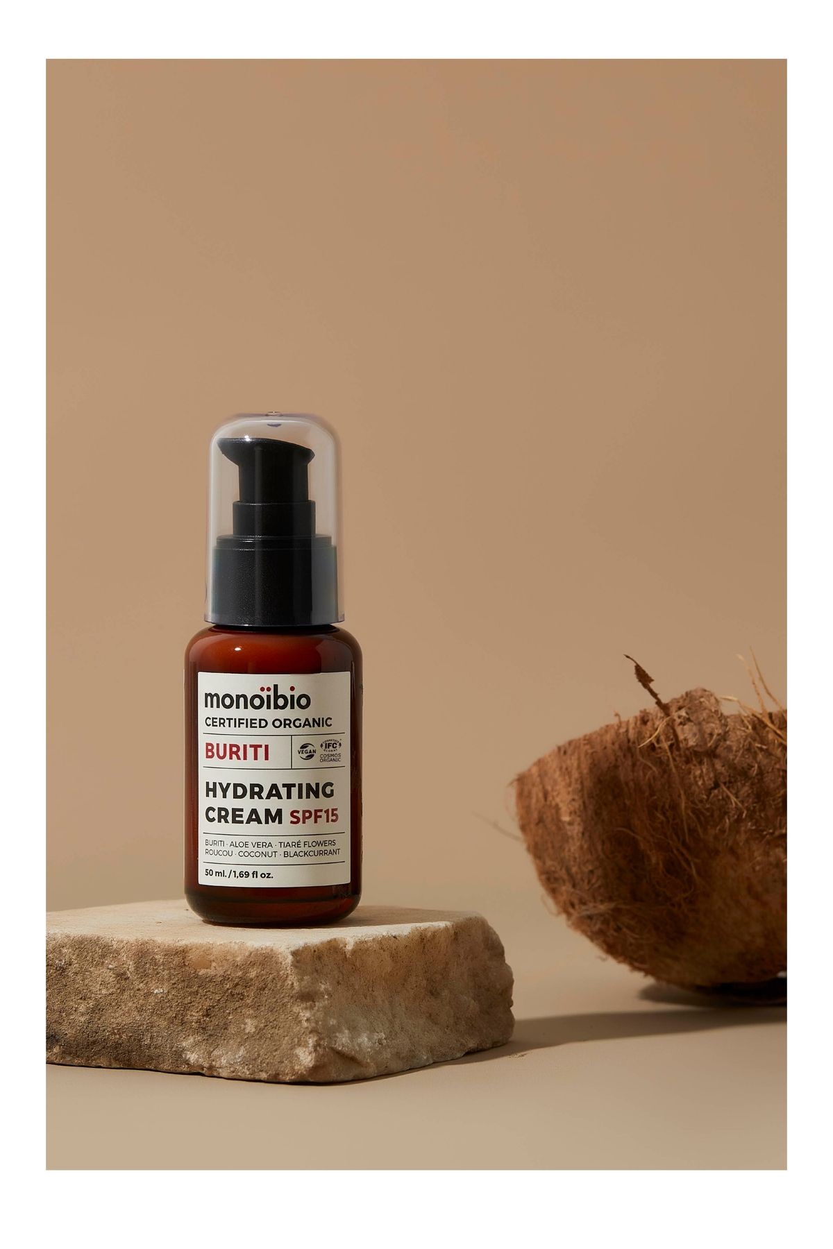 Buriti Organik Nemlendirici Krem SPF15 - Doğal Güneş Koruyuculu - Monoibio