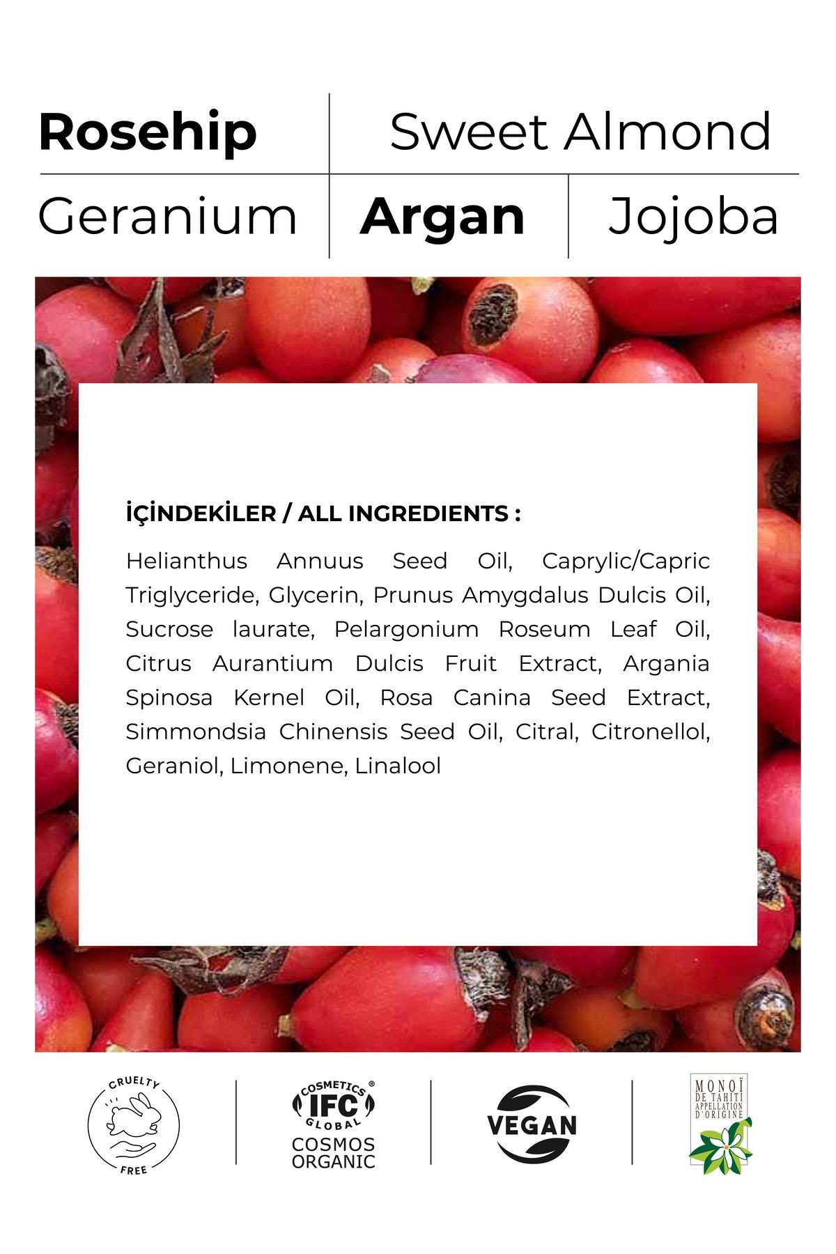 Rosehip Organik Yüz Bakım Maskesi - Derinlemesine Nemlendirme ve Onarım - Monoibio
