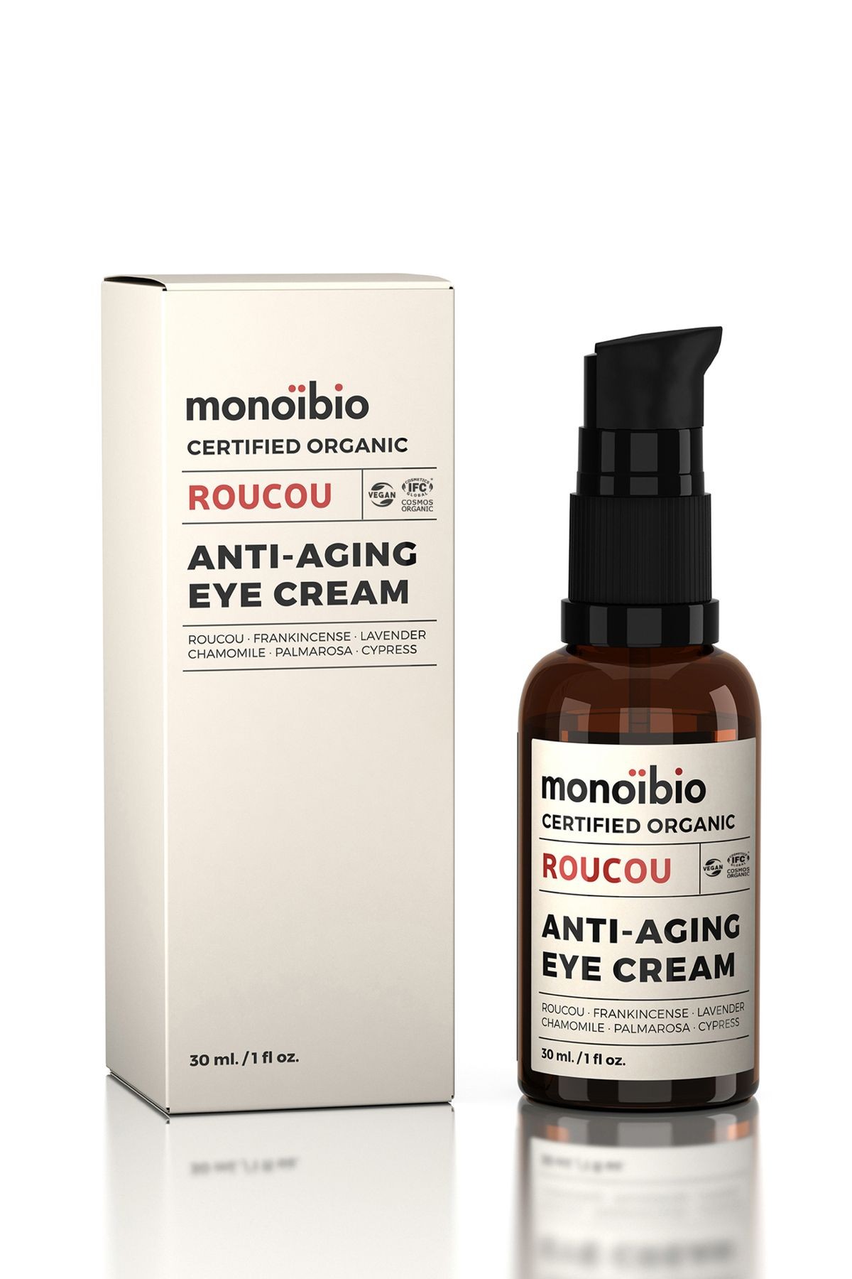 Roucou Organik Anti-Aging Göz Çevresi Bakım Kremi - Kırışıklık ve Göz Altı Torbalarına Karşı - Monoibio
