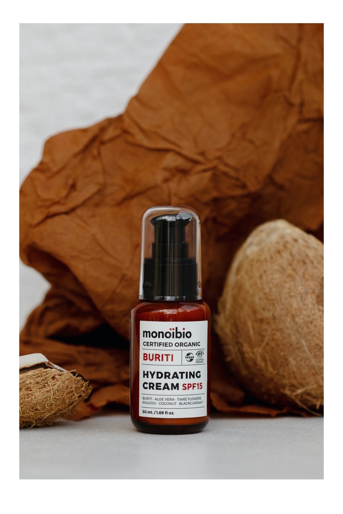 Buriti Organik Nemlendirici Krem SPF15 - Doğal Güneş Koruyuculu - Monoibio