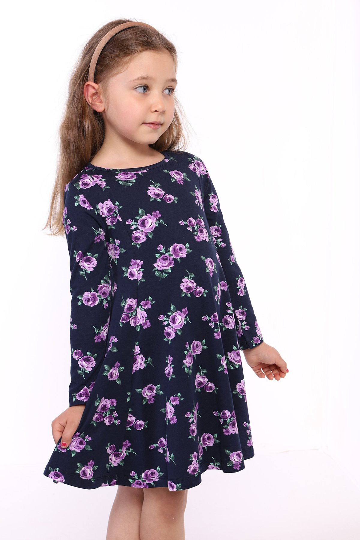 Toontoy Kız Çocuk Çiçek Desenli Elbise
