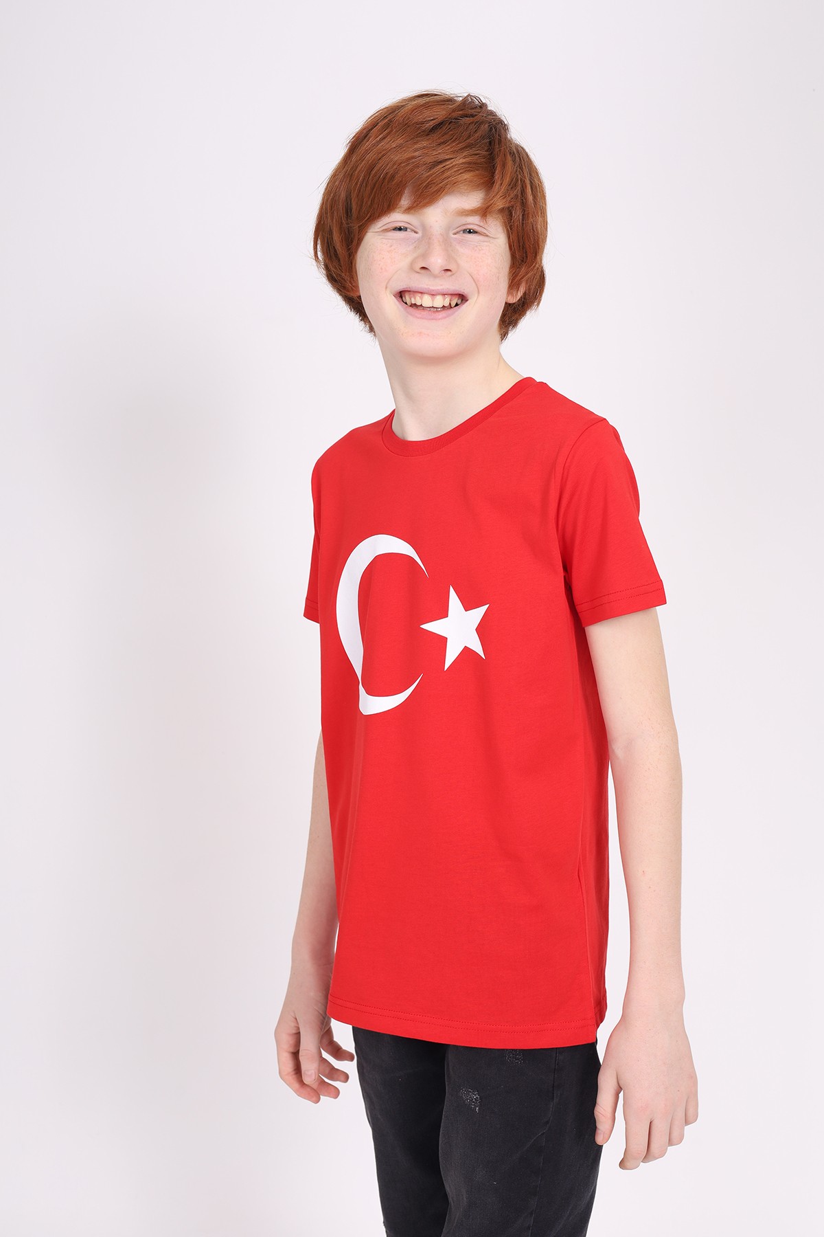 Toontoy Unisex Çocuk Ay Yıldız Baskılı Tişört