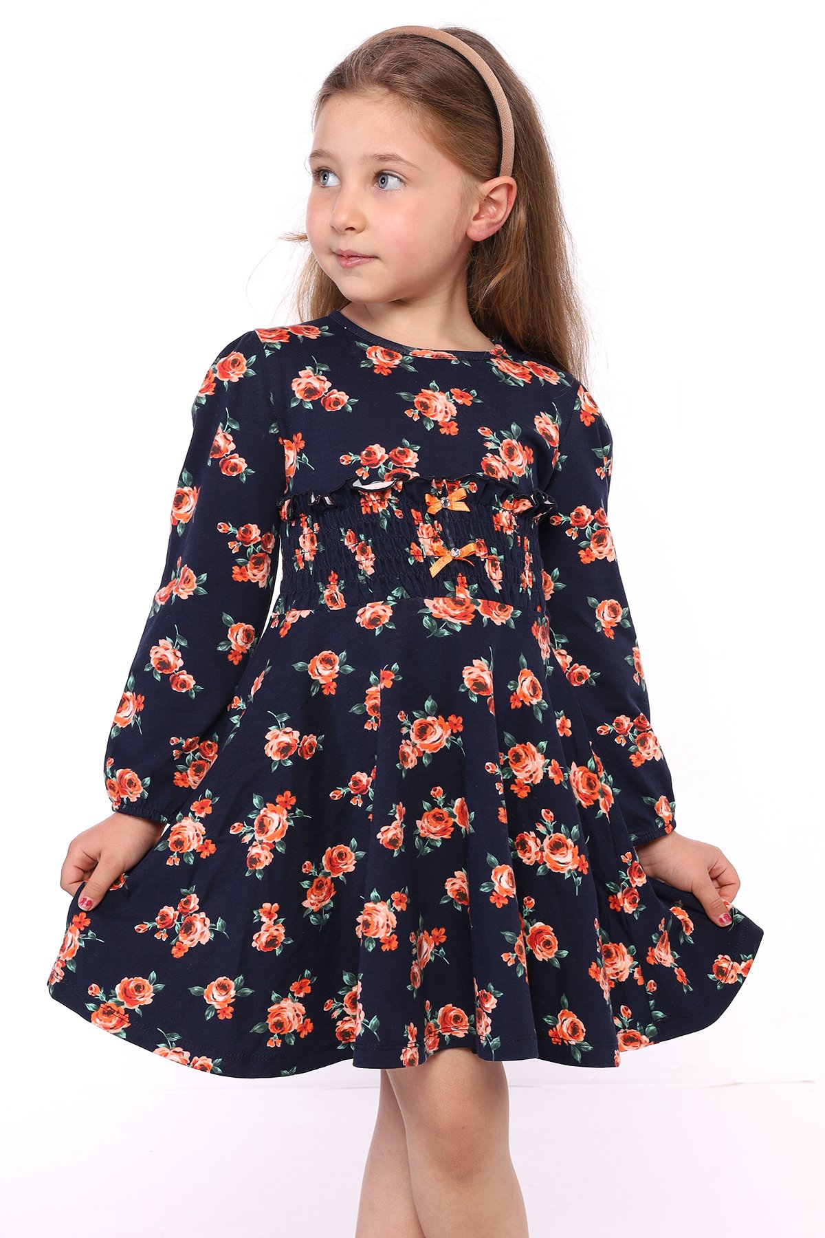Toontoy Kız Çocuk Çiçek Desenli Elbise
