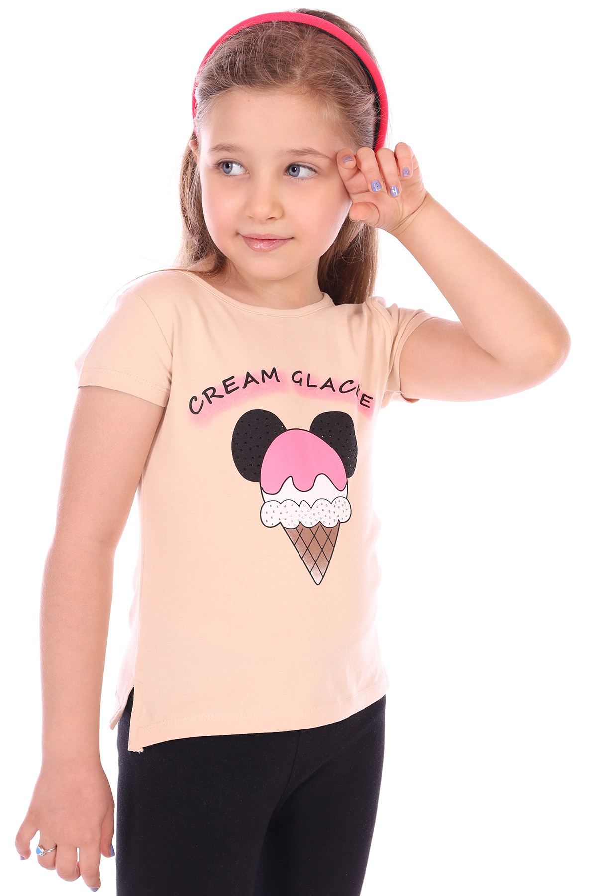 Toontoy Kız Bebek Dondurma Yazı Baskılı Tişört
