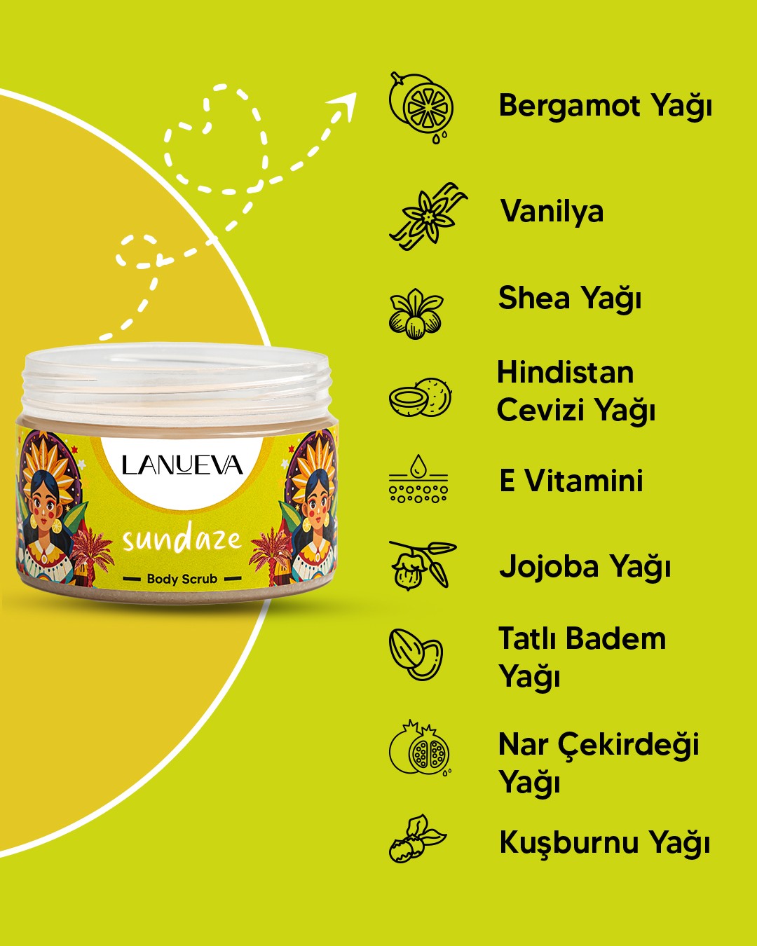Lanueva Sundaze Body Scrub Besleyici Nemlendirici Vücut Peelingi