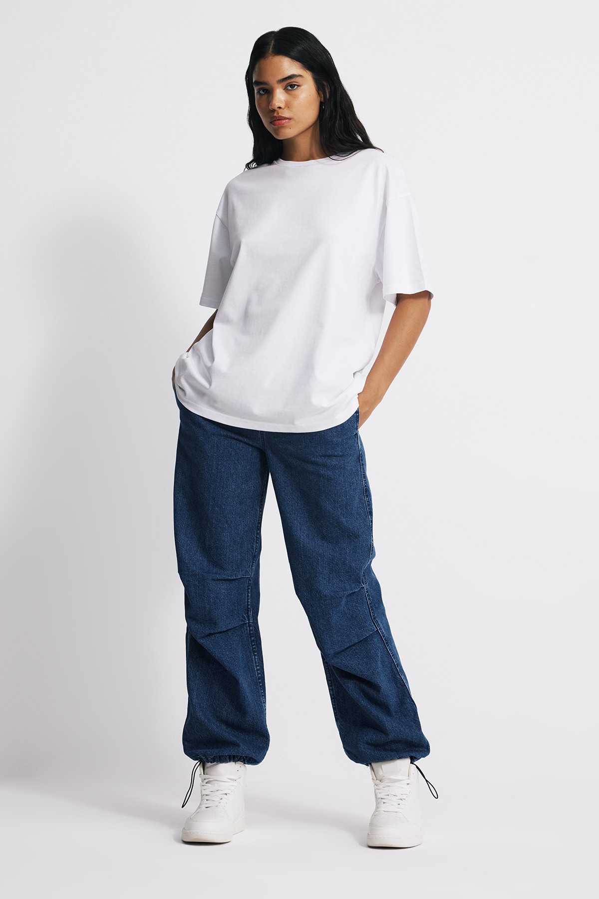 Oversize Boyfriend Fit Tshirt - BEYAZ