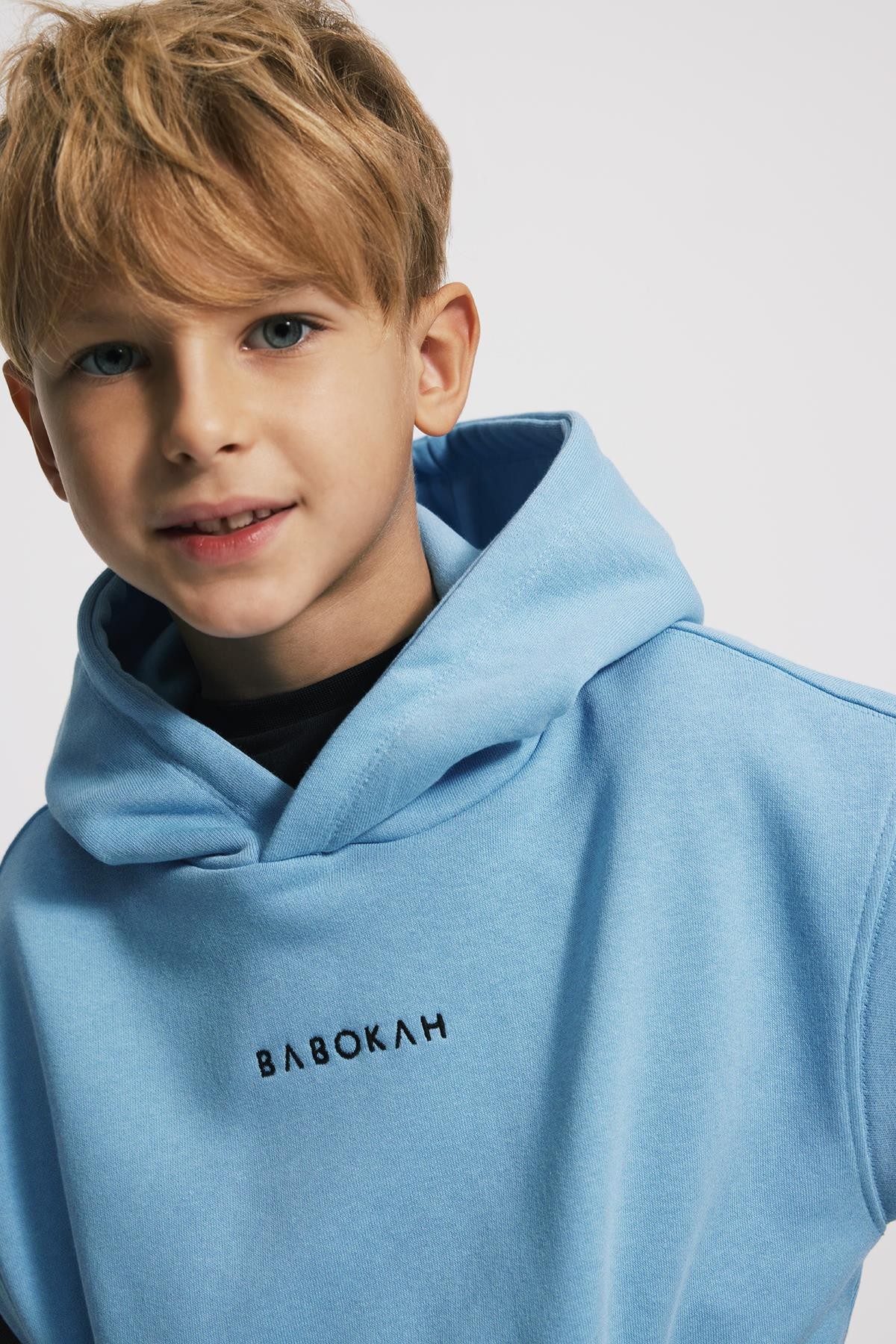 (Kids Boy) Kapüşonlu Loose Fit Kolsuz Sweatshirt