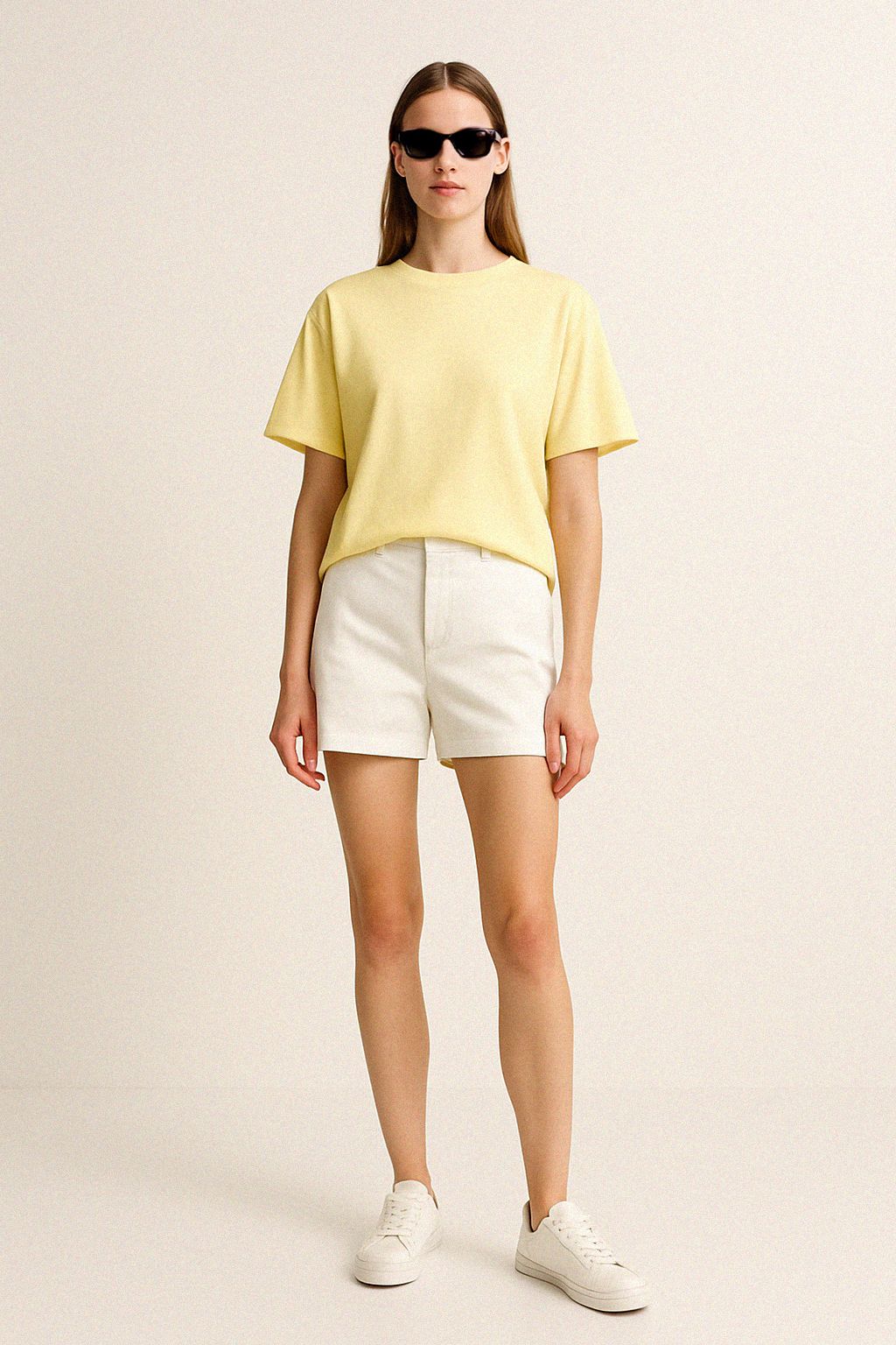 Premium Relaxed  Basic Tshirt - AÇIK SARI