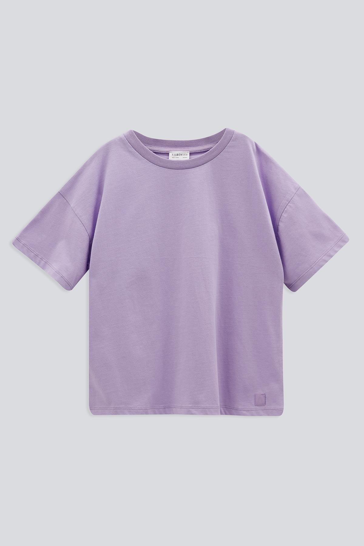 (Kids Girl) Basic Oversize Fit Kısa Kol T-Shirt - LİLA