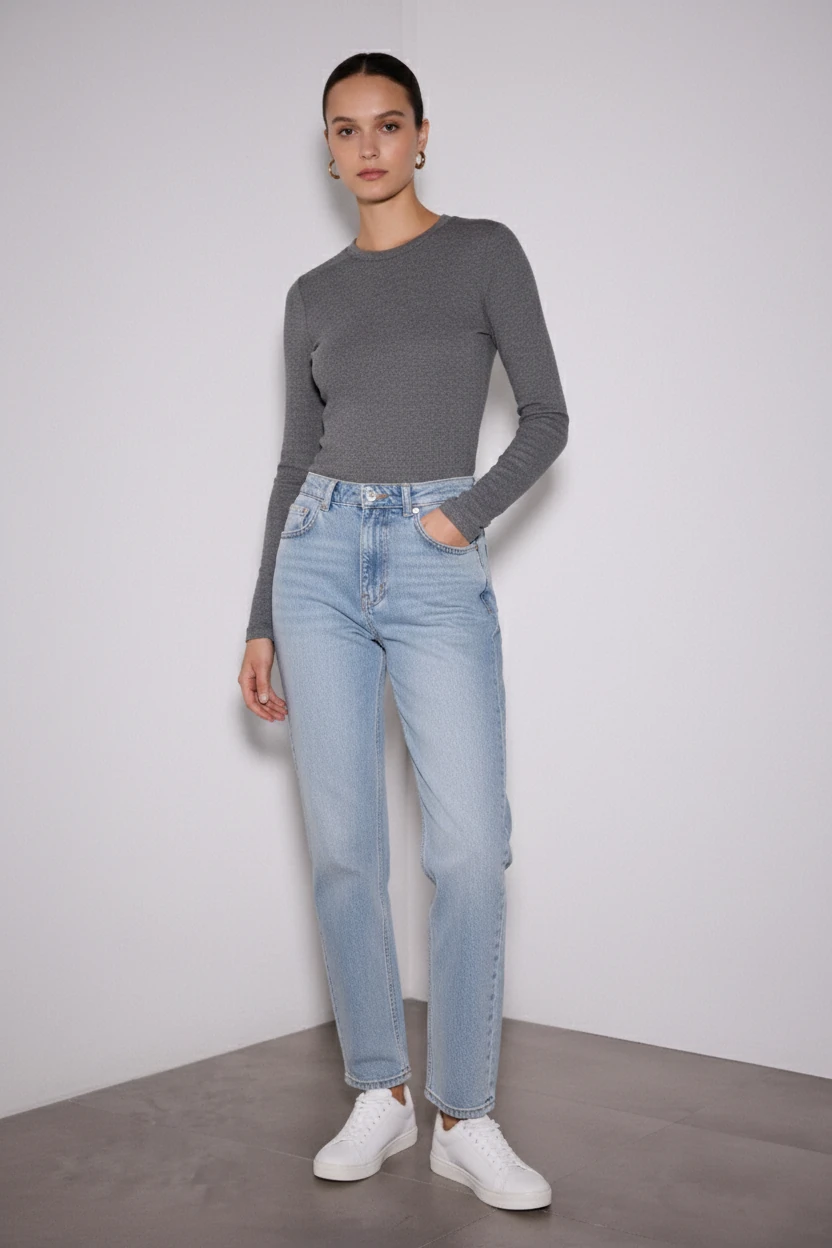 Babokah x Ngulincetin Bisiklet Yaka Uzun Kol Üst