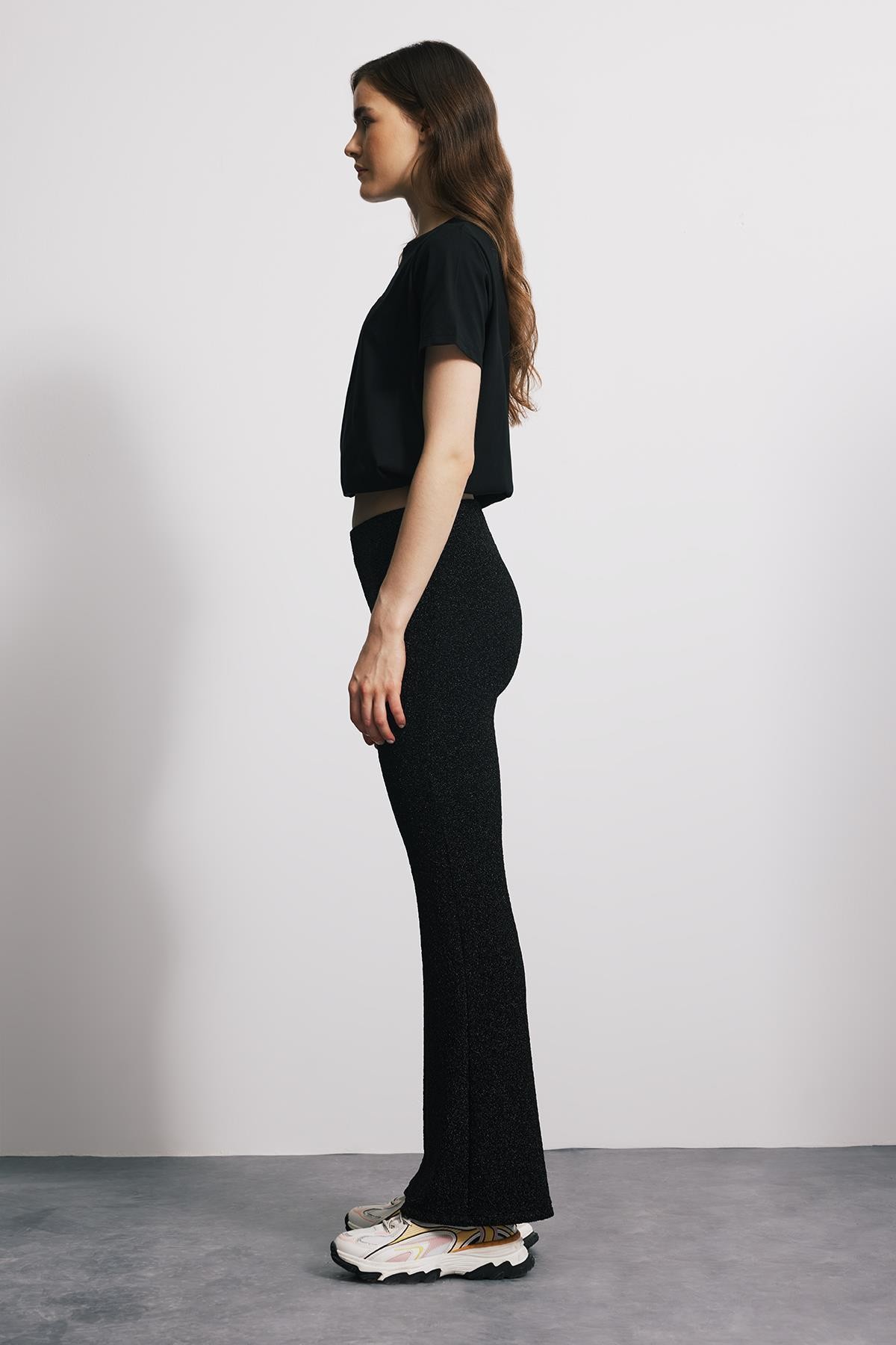 Babokah Limited Simli Flare Pantolon - SİYAH