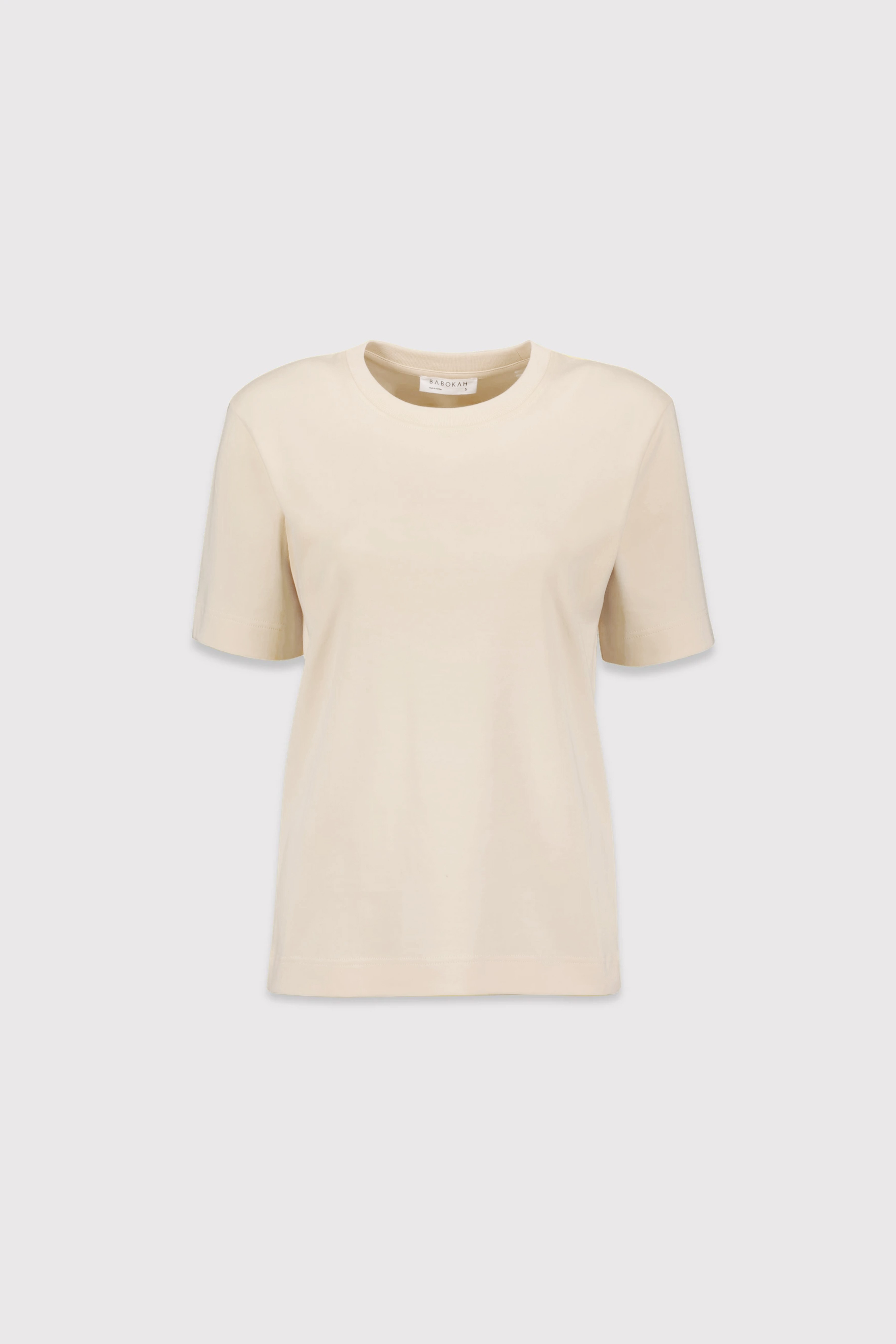 Premium Pamuk Basic Tshirt - KREM