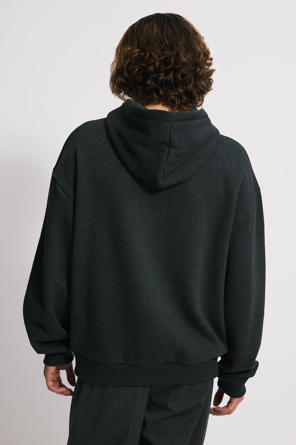 Kapüşonlu Oversize Fit Unisex Sweatshirt - ANTRASIT