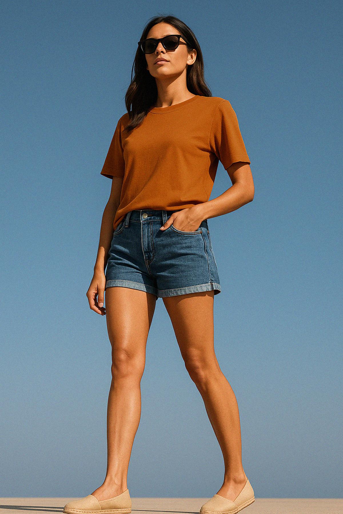 Premium Relaxed  Basic Tshirt - KARAMEL