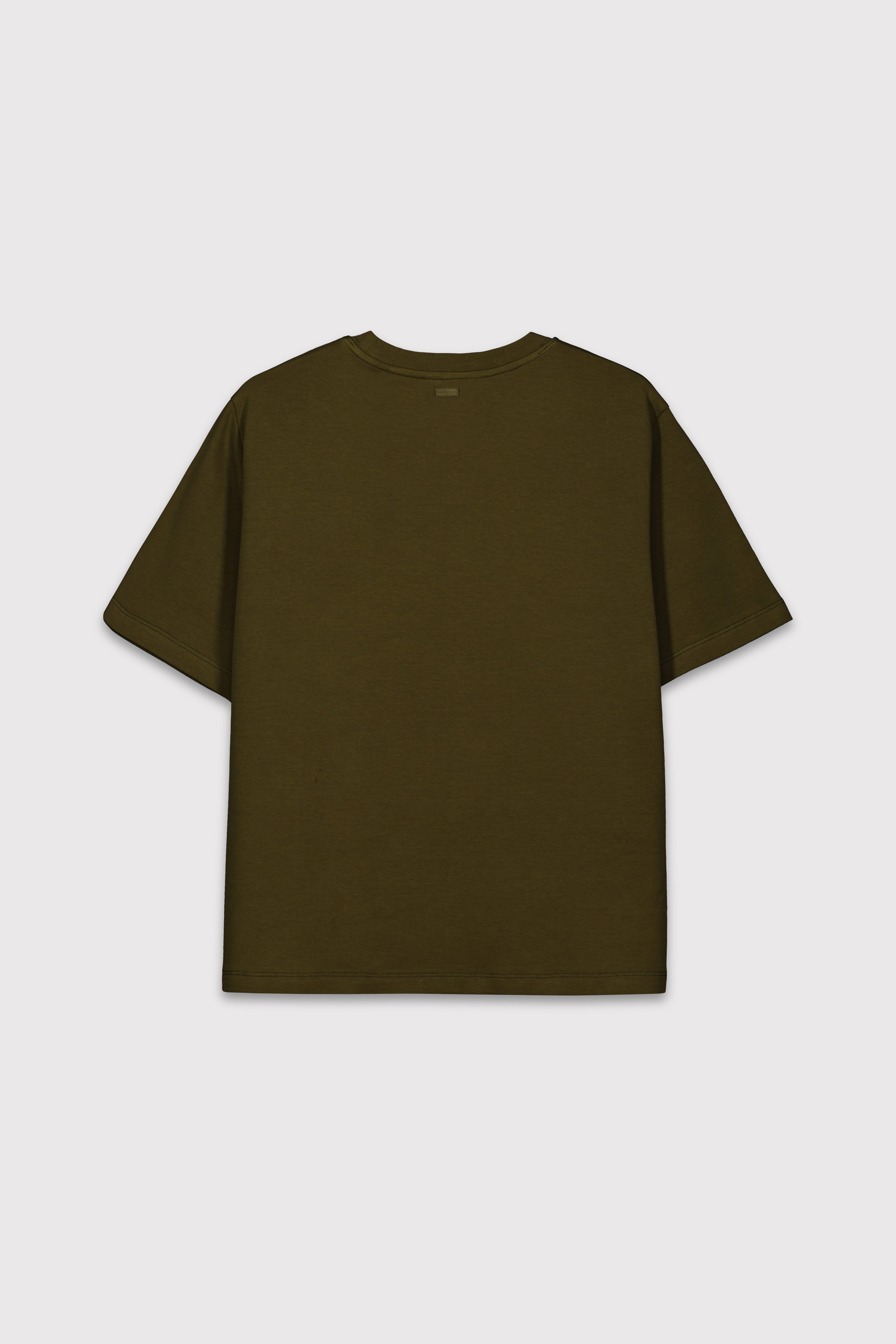 Premium Relaxed  Basic Tshirt - KOYU HAKİ