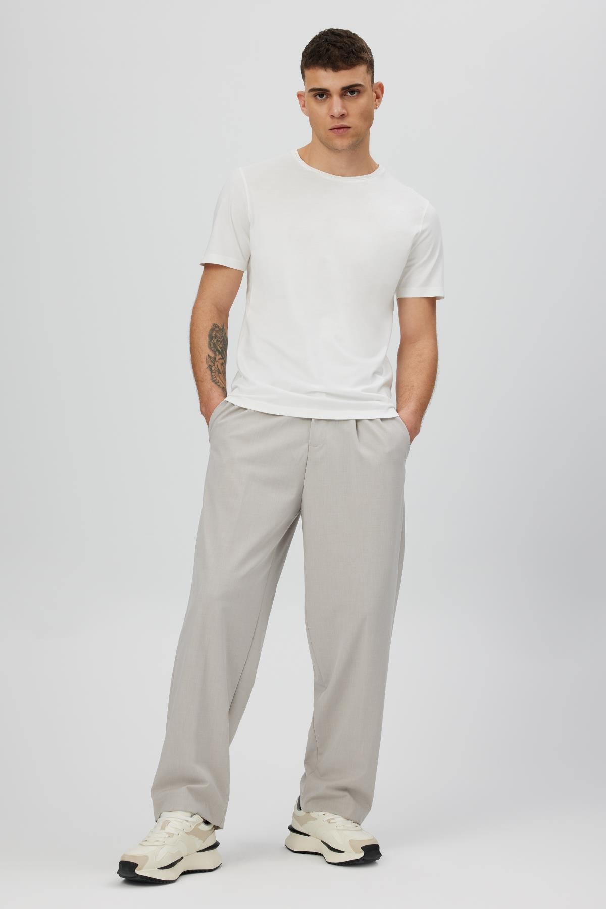 Raw Edge Yaka Basic Comfort Fit T-Shirt