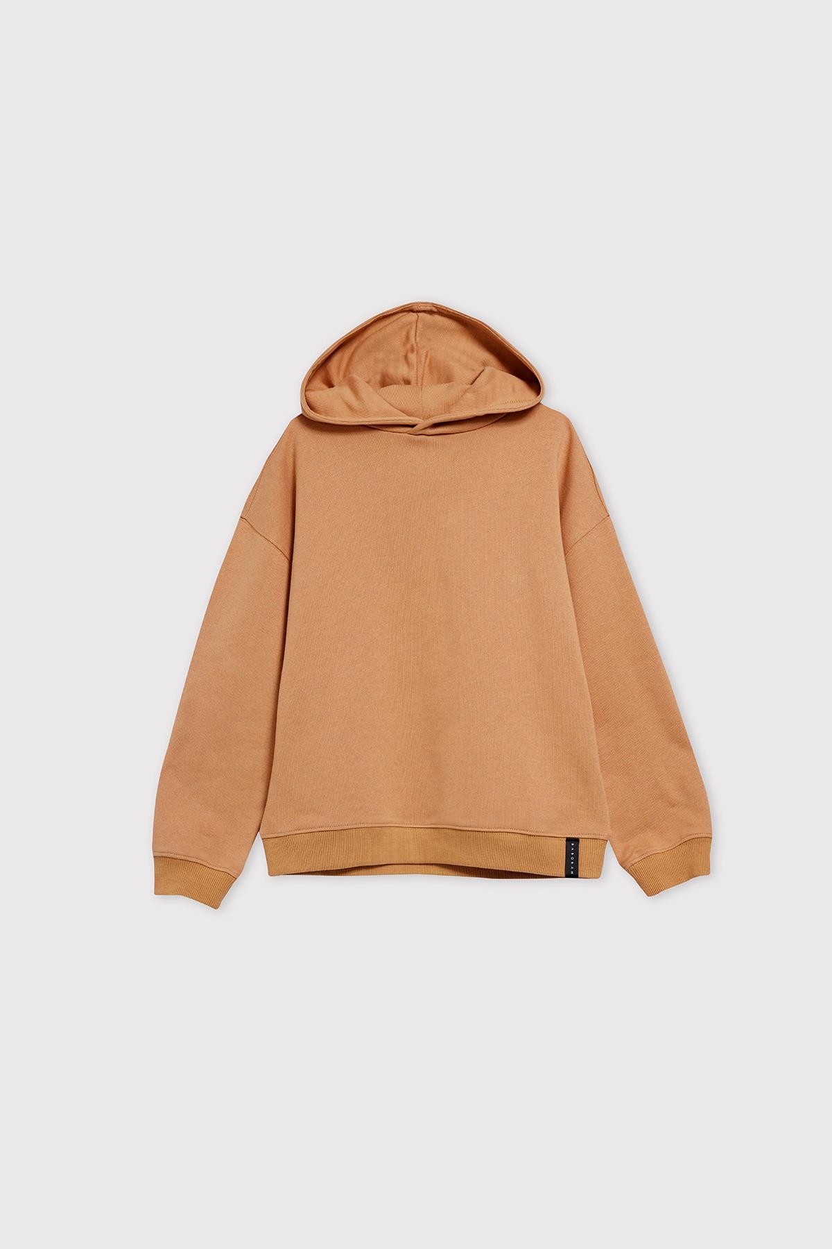 (Kids Boy) Kapüşonlu Comfort Fit Erkek Çocuk Sweatshirt - NUDE