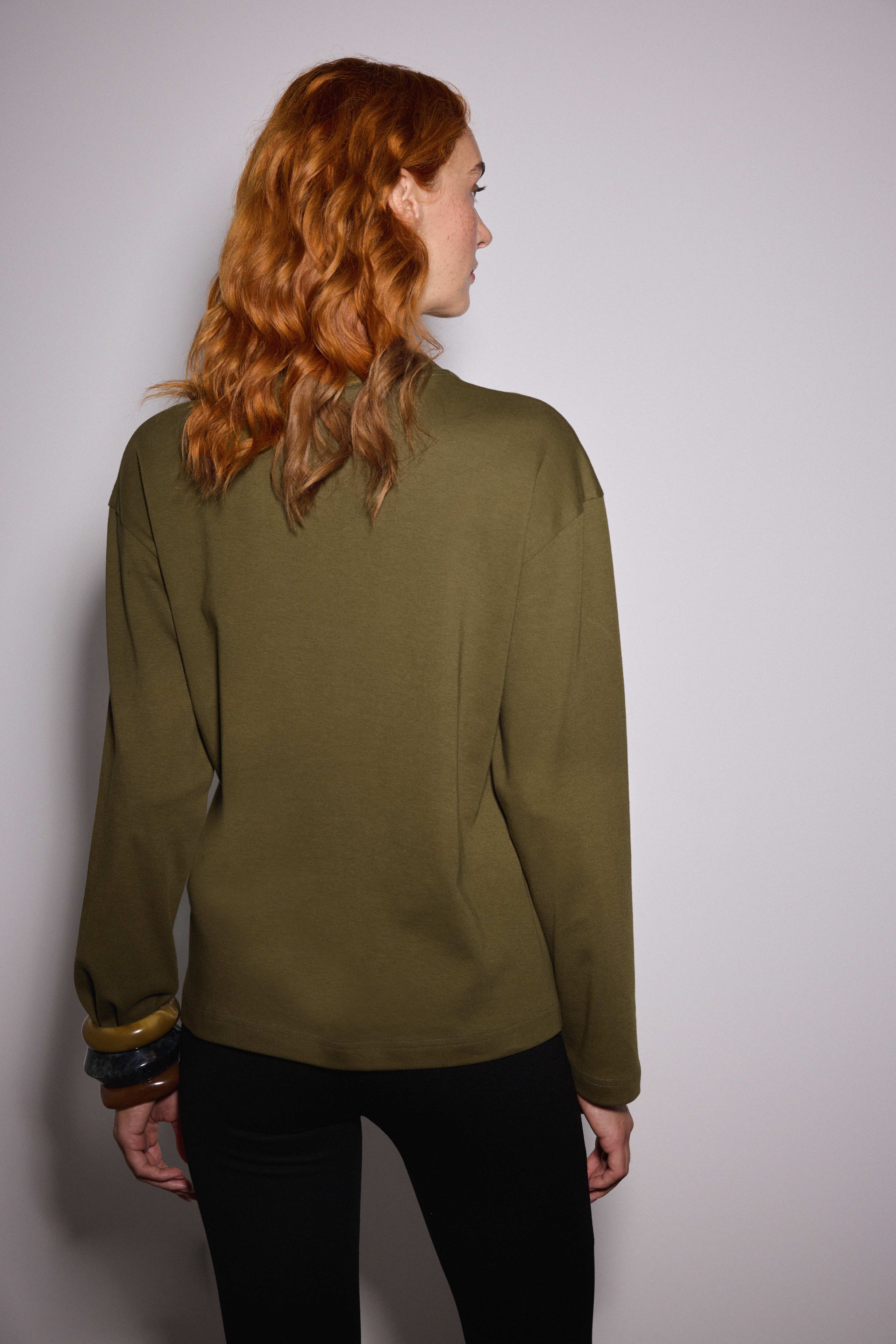 Premium Uzun Kol Oversize Tshirt - KOYU HAKİ