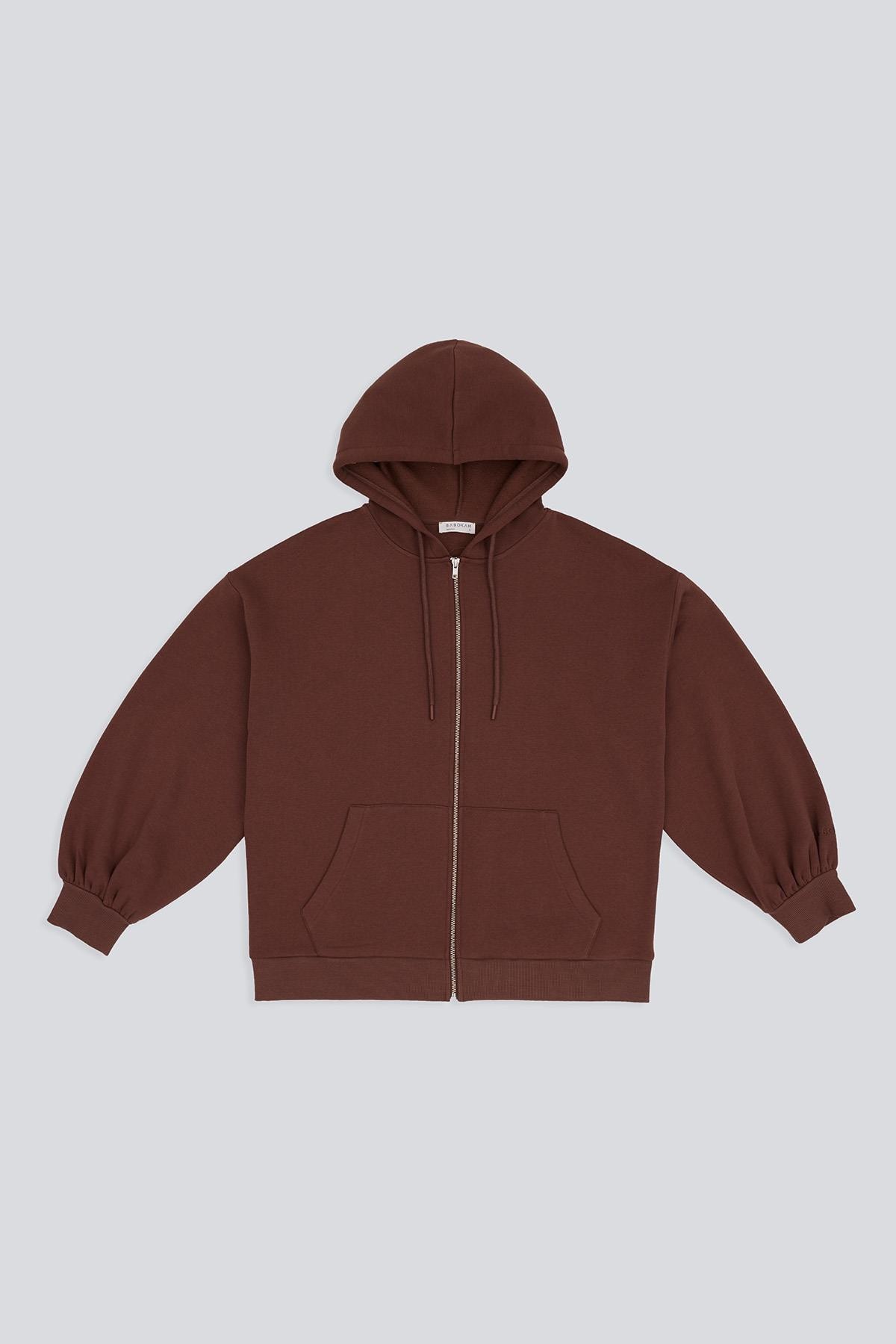 Fermuarlı Kapüşonlu Oversize Sweatshirt