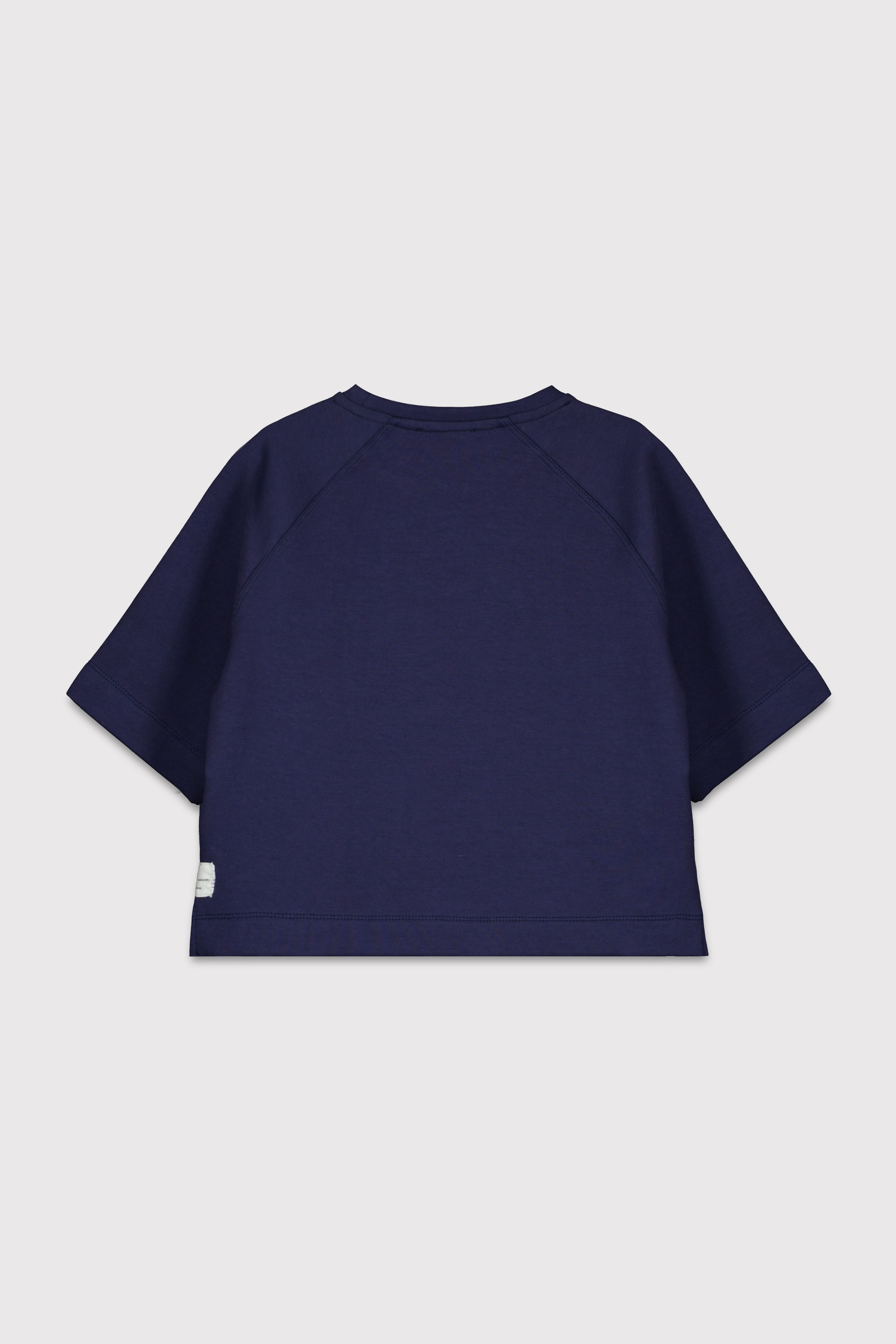 Boxy Fit Reglan Kol Tshirt - LACİVERT