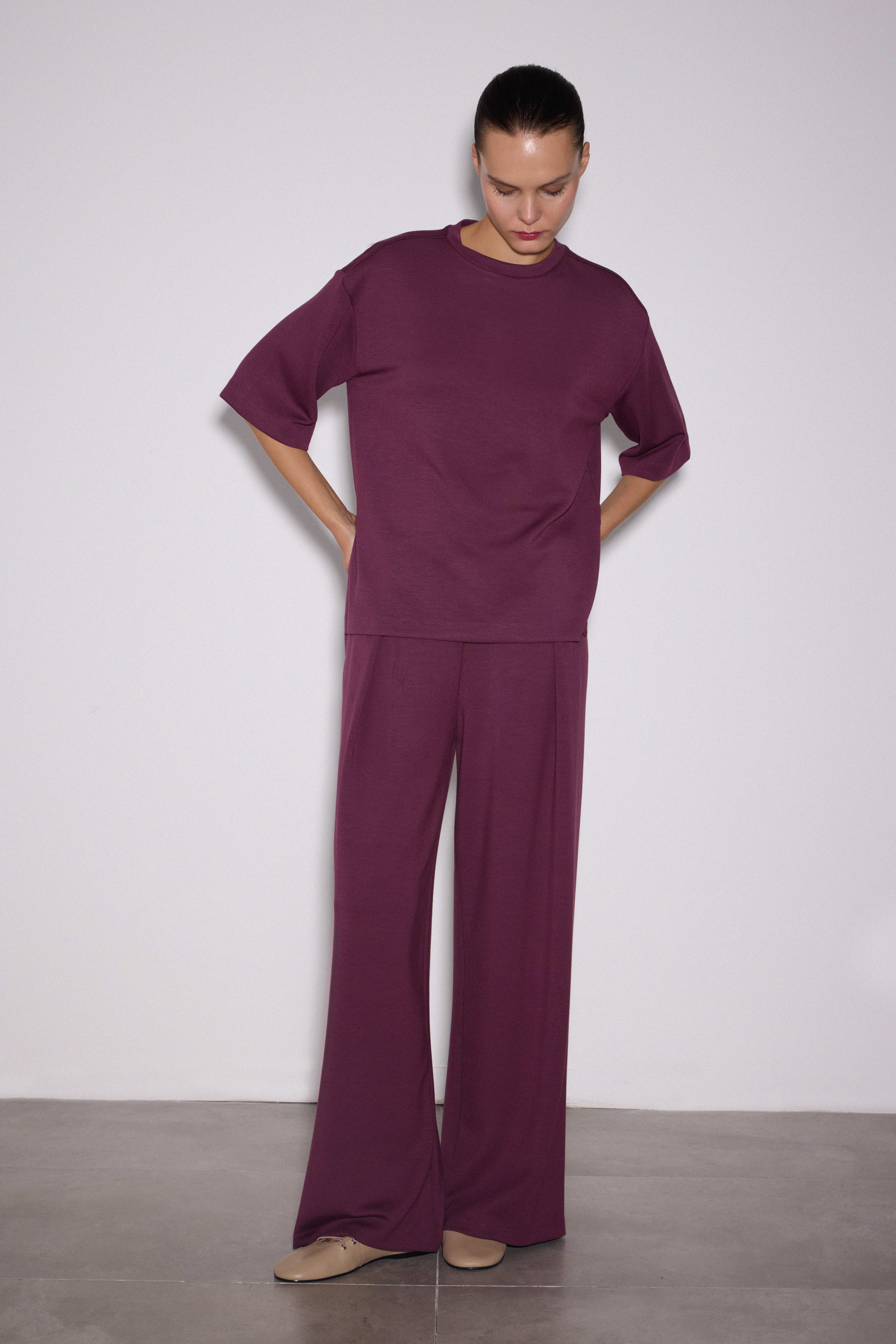 Yırtmaçlı Loose Fit Modal T-Shirt - MÜRDÜM