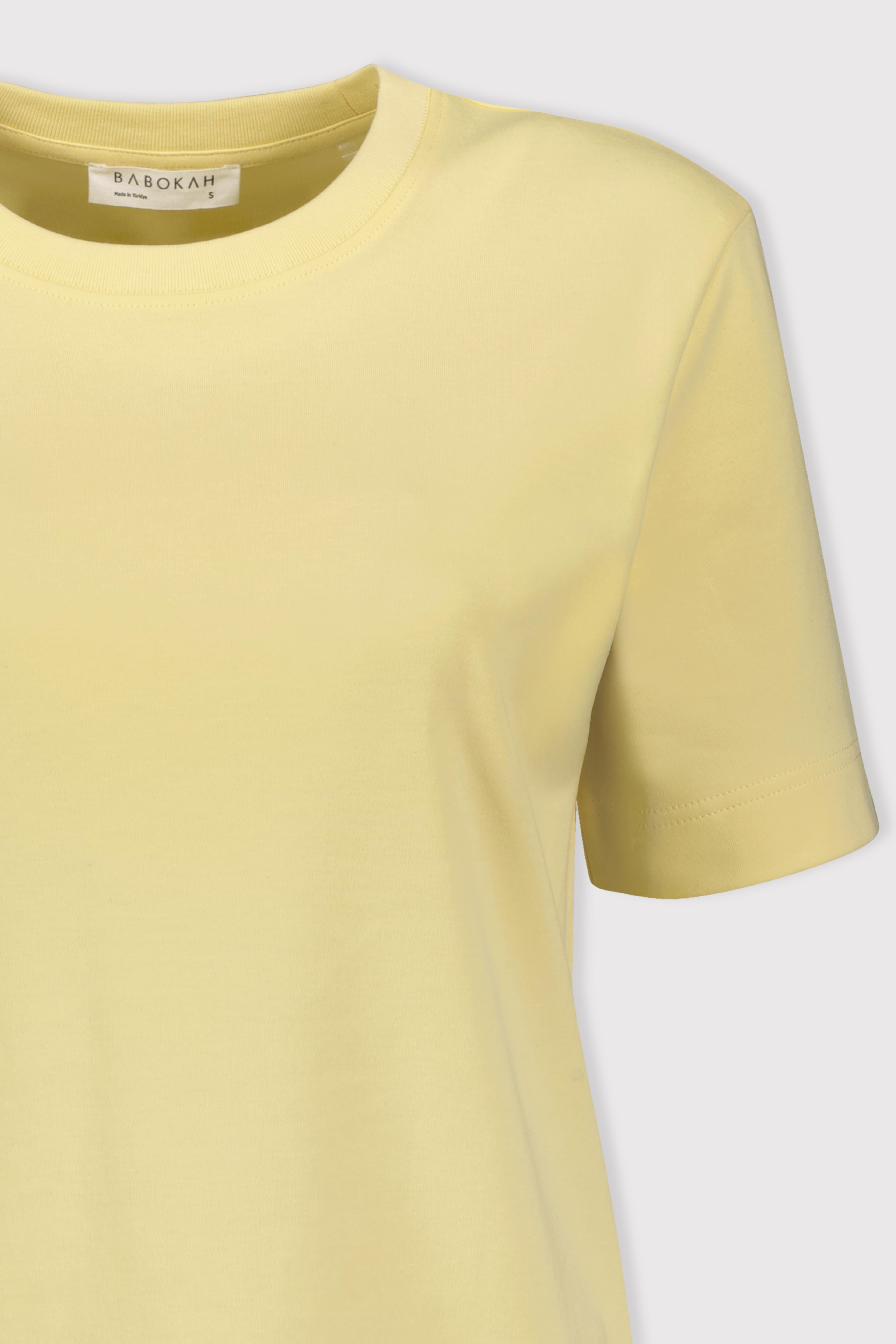 Premium Pamuk Basic Tshirt - SARI