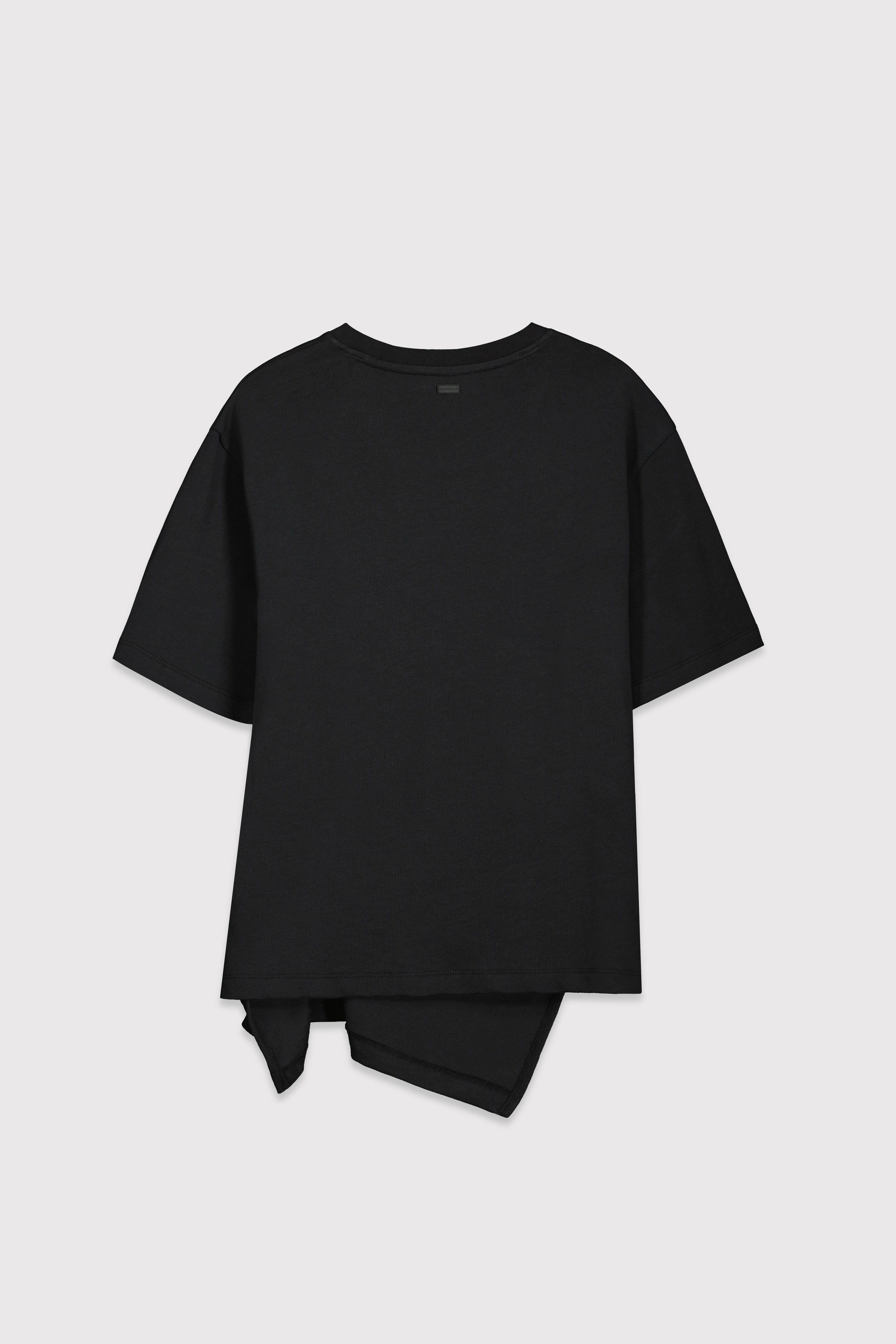 Drapeli Asimetrik Tshirt - SİYAH