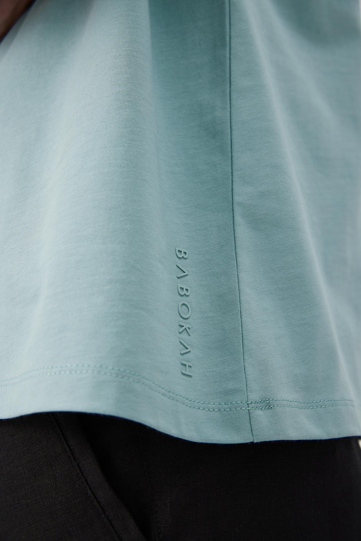 Raw Edge Yaka Basic Comfort Fit T-Shirt - AÇIK MAVİ