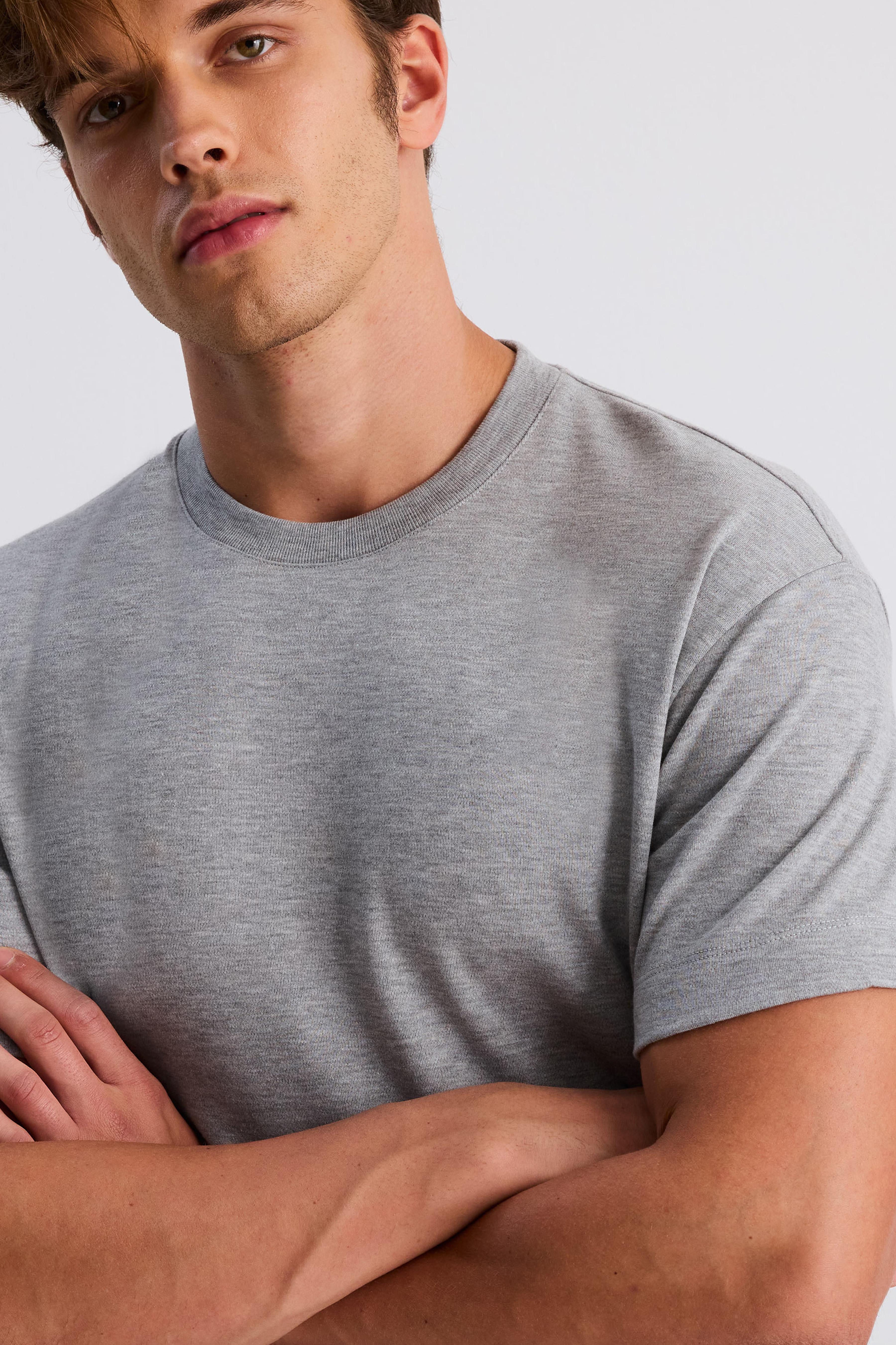 Premium Pamuk Basic Tshirt - KOYU GRİ MELANJ