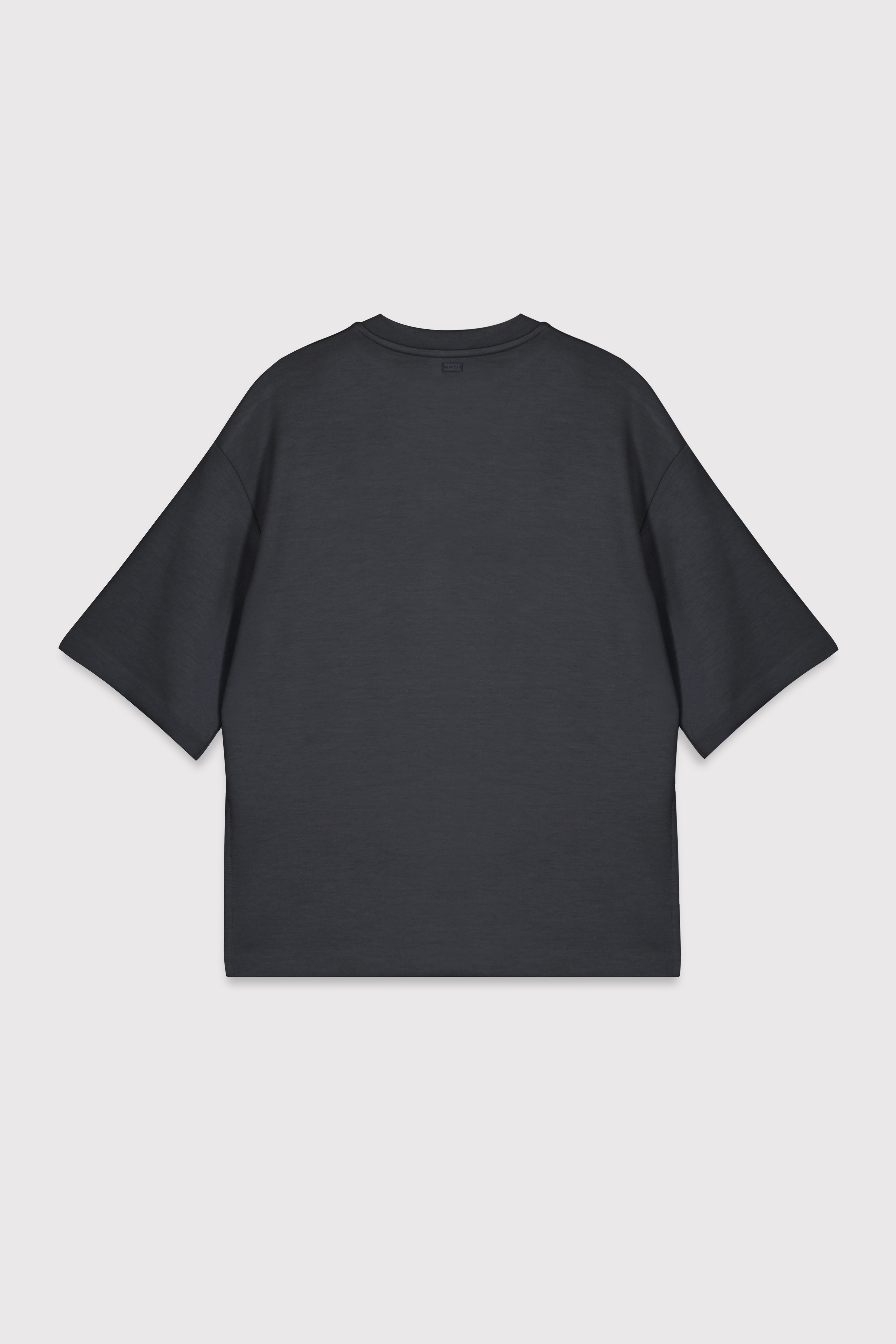 Yırtmaçlı Loose Fit Modal T-Shirt - KARBON