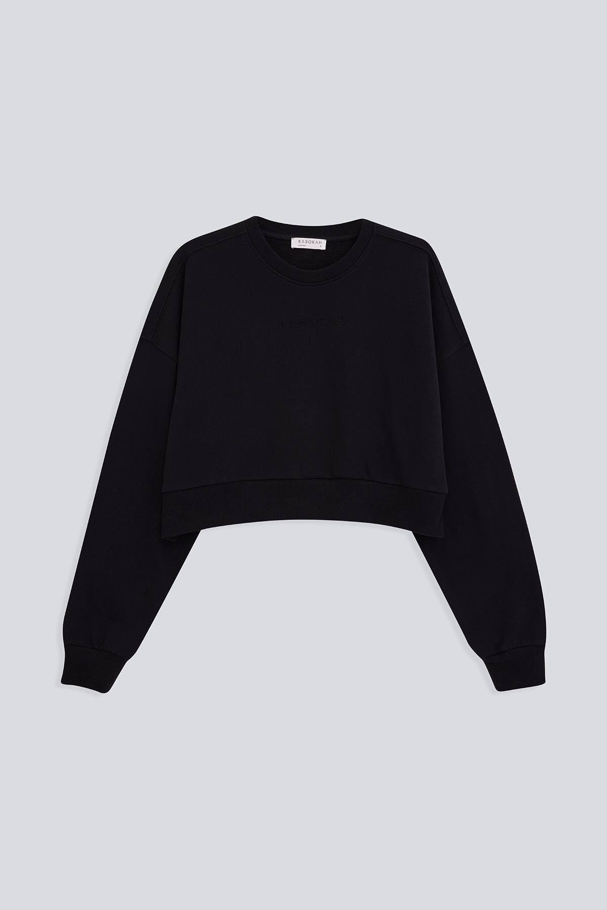 Nakışlı Crop Sweatshirt