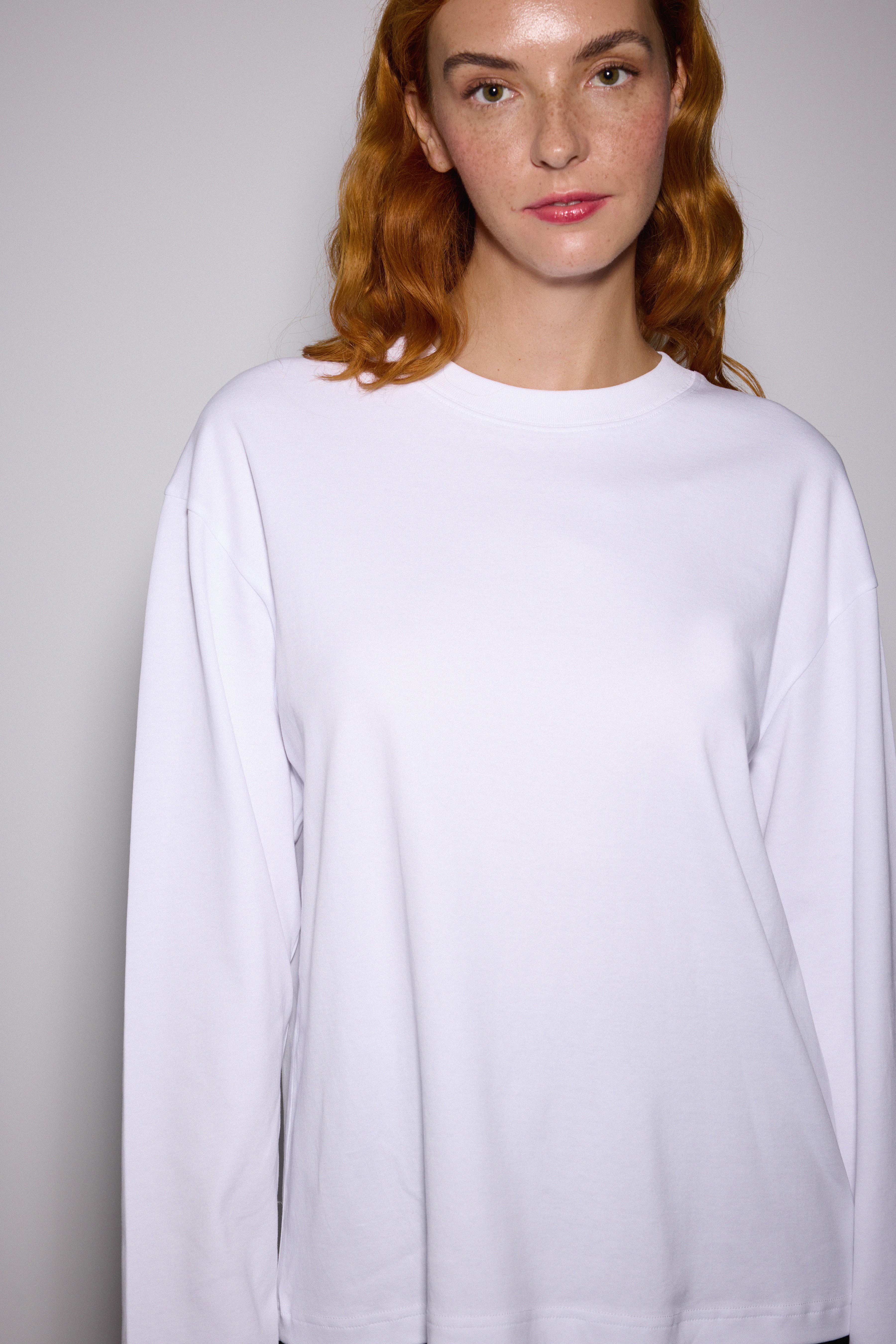 Premium Uzun Kol Oversize Tshirt - BEYAZ